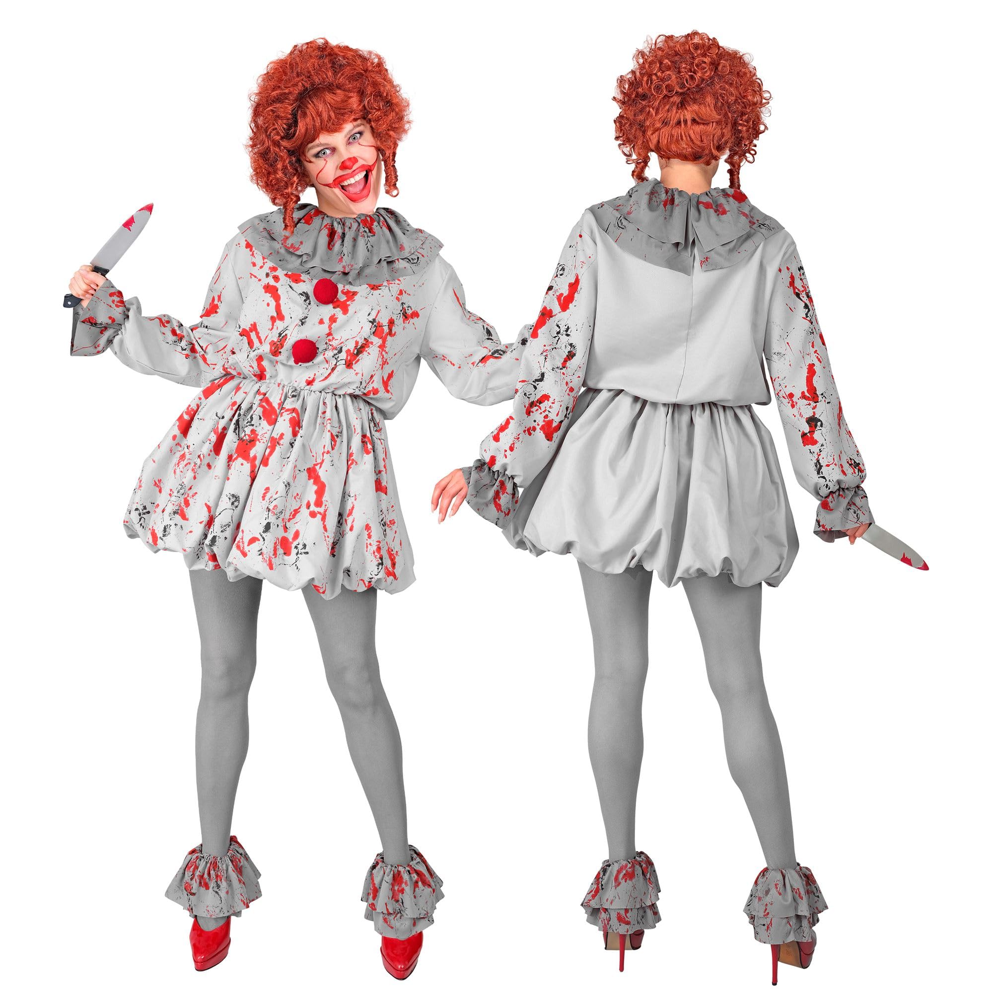 W WIDMANN MILANO Party Fashion - Killer Clown, Psychopath, Vintage Horror Clown, Halloween Fancy Dress Costume - Image 3