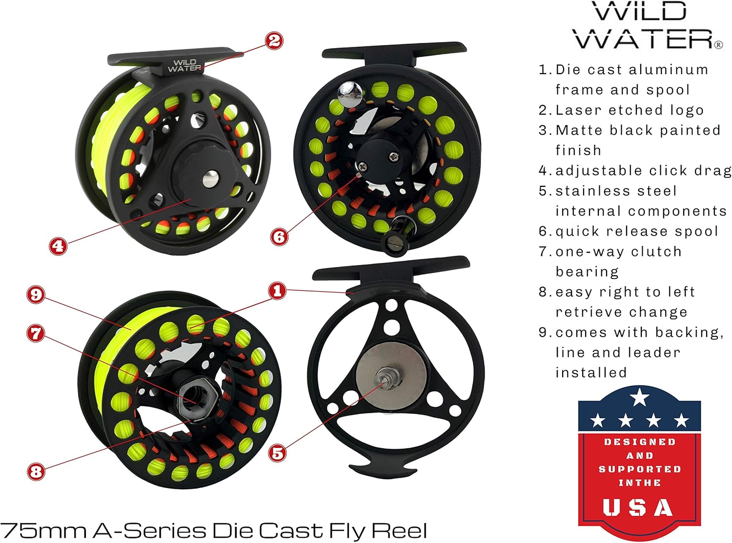 Wild Water Fly Fishing 9 Foot, 4-Piece, 3/4 Weight Fly Rod Complete Fly Fishing Rod and Reel Combo Starter Package : Sports & Outdoors