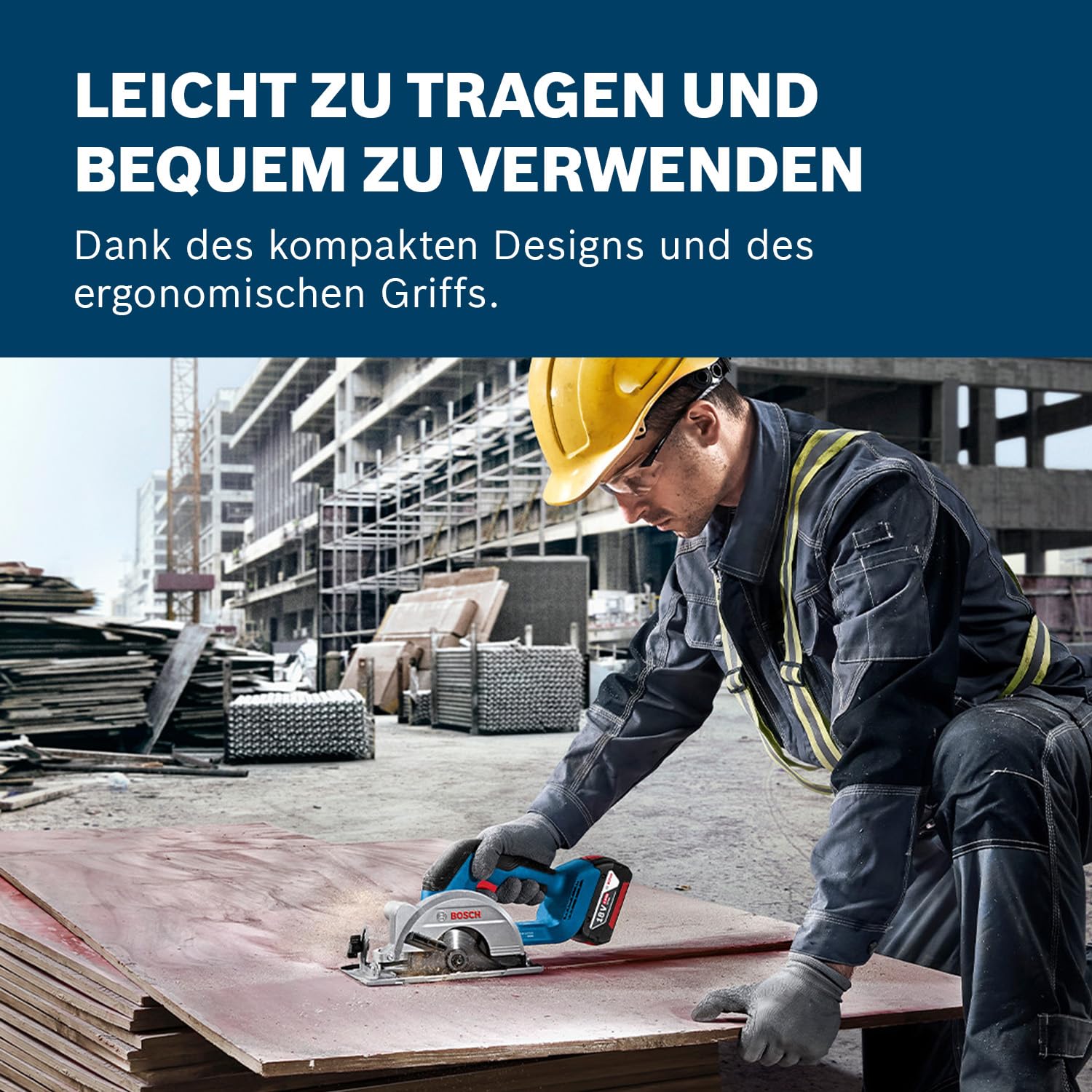 Bosch Professional 18V System Akku-Kreissäge GKS 18V-51 (Bürstenloser Motor, inkl. 1x Sägeblatt (140 mm) (ohne akku)