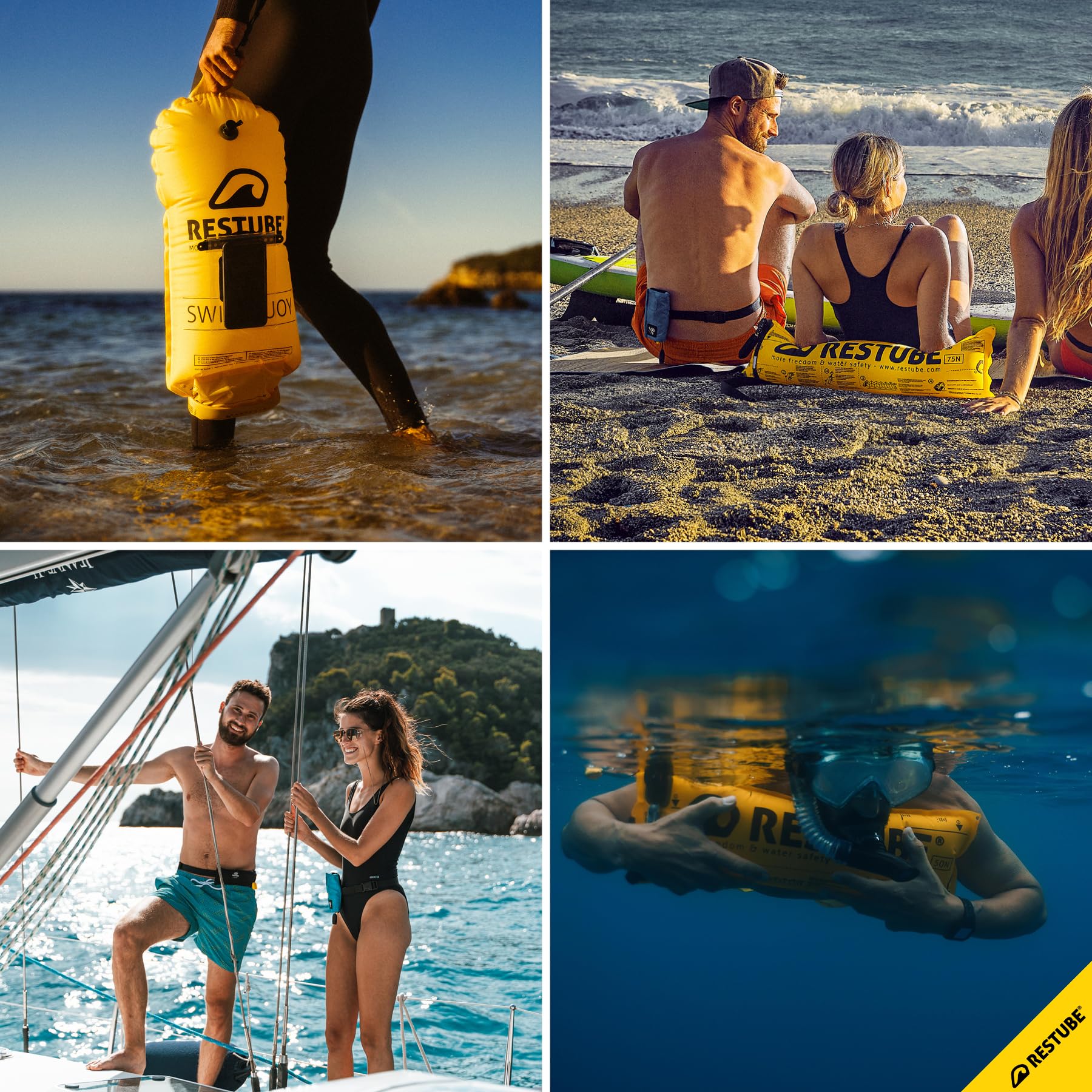 Restube wasserdichte Handyhülle, IPX8 Unterwasser Handyhülle für Schwimmen, Dry Bag Handy Lanyard Hülle für iPhone 14 13 12 11 XS XR X 8 7, Samsung S20 S10 S9, Huawei P30 P20 bis zu 6,9 Zoll