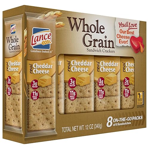 Miniatura 4 de Lance Whole Grain Cheddar Cheese Crackers - 3 Boxes of 8 Individual Packs by Lance