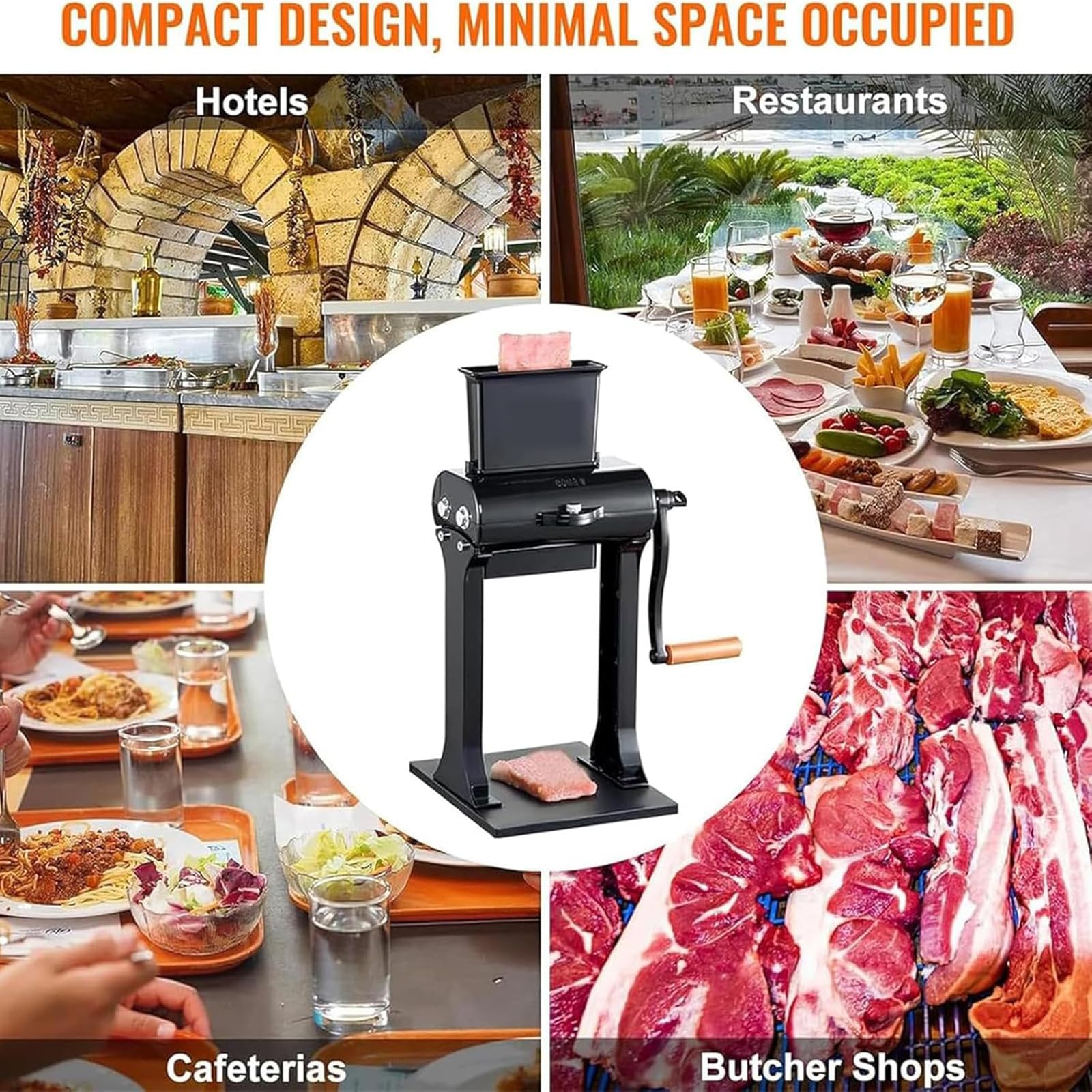 Vertikaler manueller Fleischklopfer mit Edelstahl-Klingen zum gleichmäßigen Lösen und Zartmachen von Fleisch, ideal für Steak, Rind, Truthahn, Huhn und Schweinefleisch