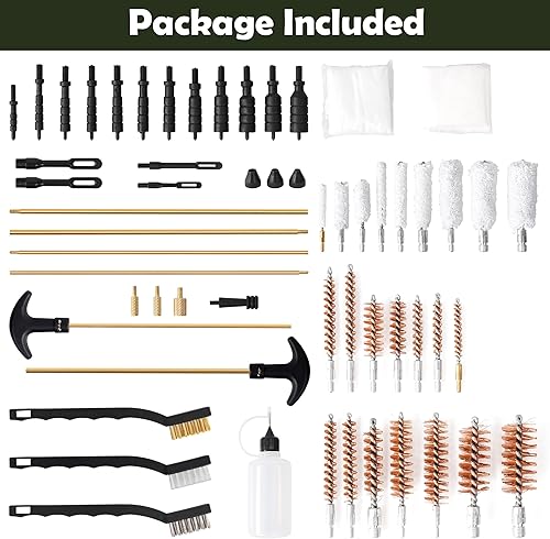 Miniatura 4 de Coadura Kit de limpieza universal de pistola de 0.354 in con estuche de transporte para armas, pistola, escopeta, pistola, pistola de aire,