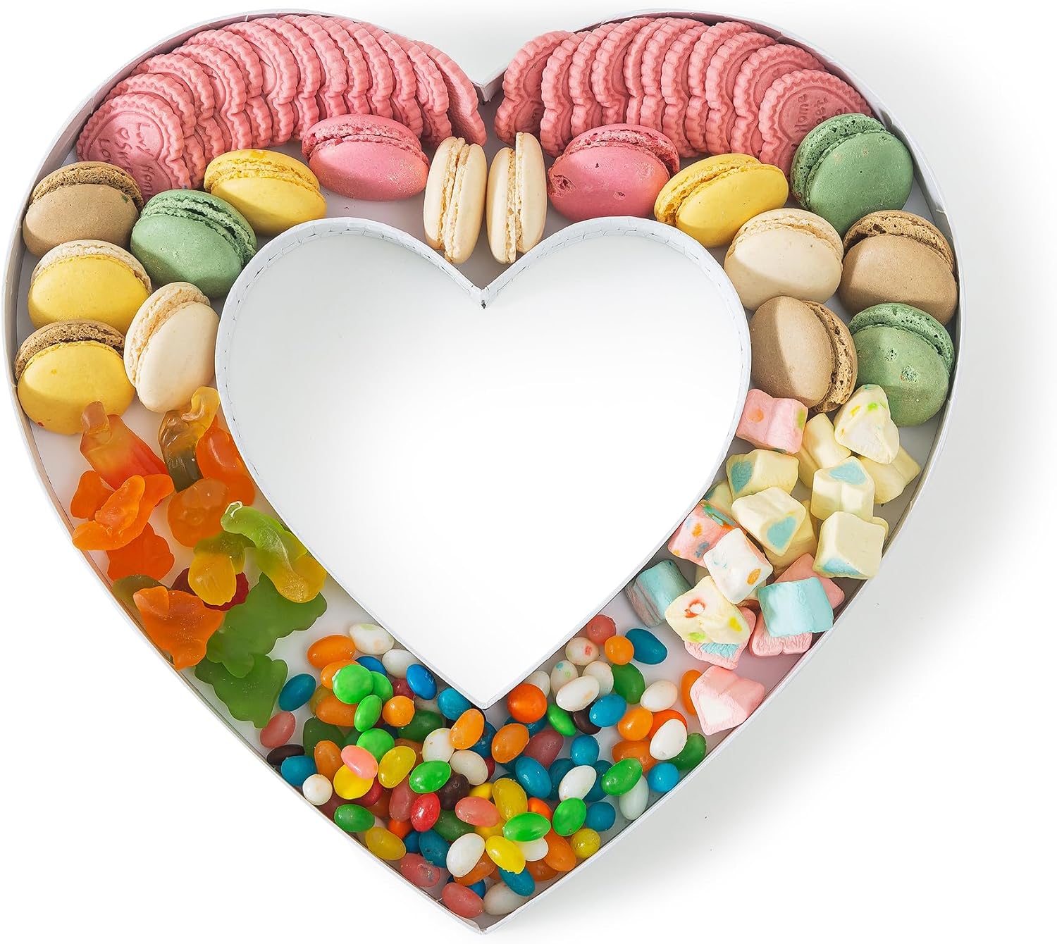 Soul & Lane Fillable Cardboard Heart-Shaped Box for Charcuterie and Candy, Paper Mache Decor Tray for Birthday Parties, Weddings - Heart