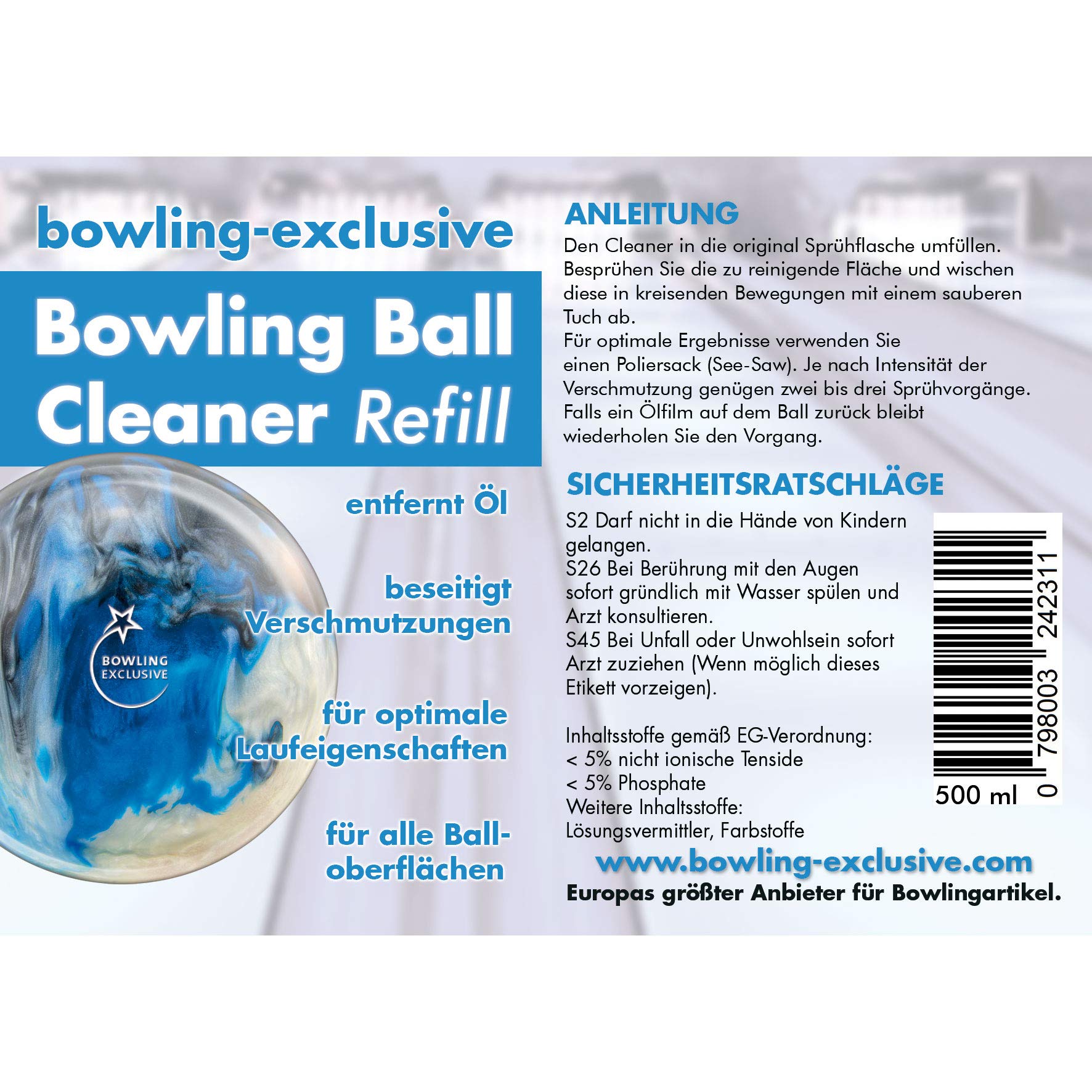 bowling-exclusive Bowlingkugel Reiniger Bowling Ball Cleaner 750 ml Big Pack