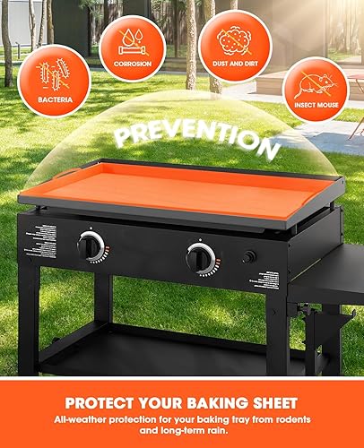 Miniatura 4 de ANZOME Alfombrilla de silicona para parrilla  Cubierta protectora de grado alimenticio para plancha Blackstone de 28 pulgadas  Ideal para