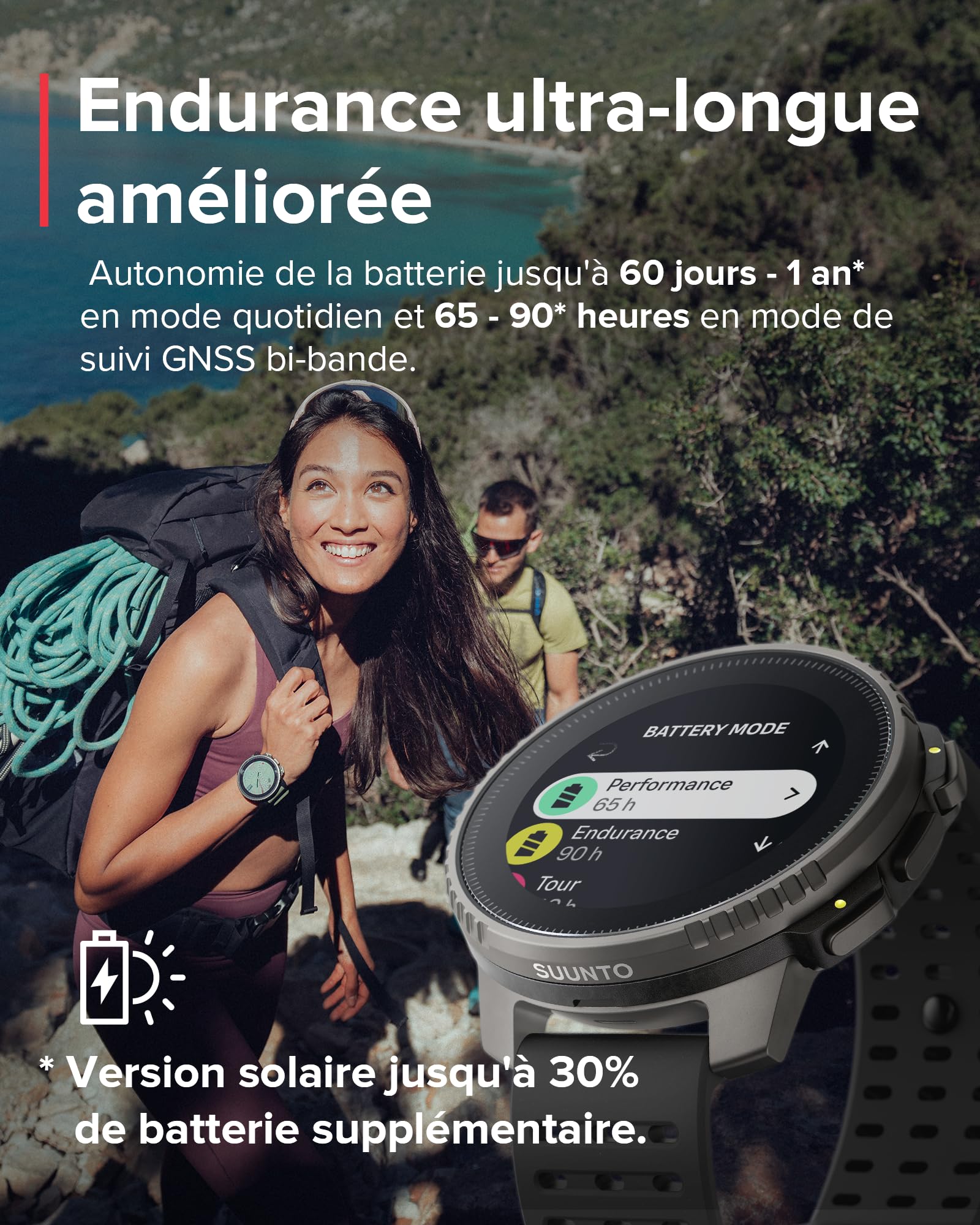 SUUNTO Vertical Montre Connectée Sport Homme, 95+ Sports, Tracker d'Activités GPS, Smartwatch Intelligent Soins de Santé 24/7, Cardiofréquencemètre, Altimètre, Baromètre, Chargement Solaire Optionnel - 3