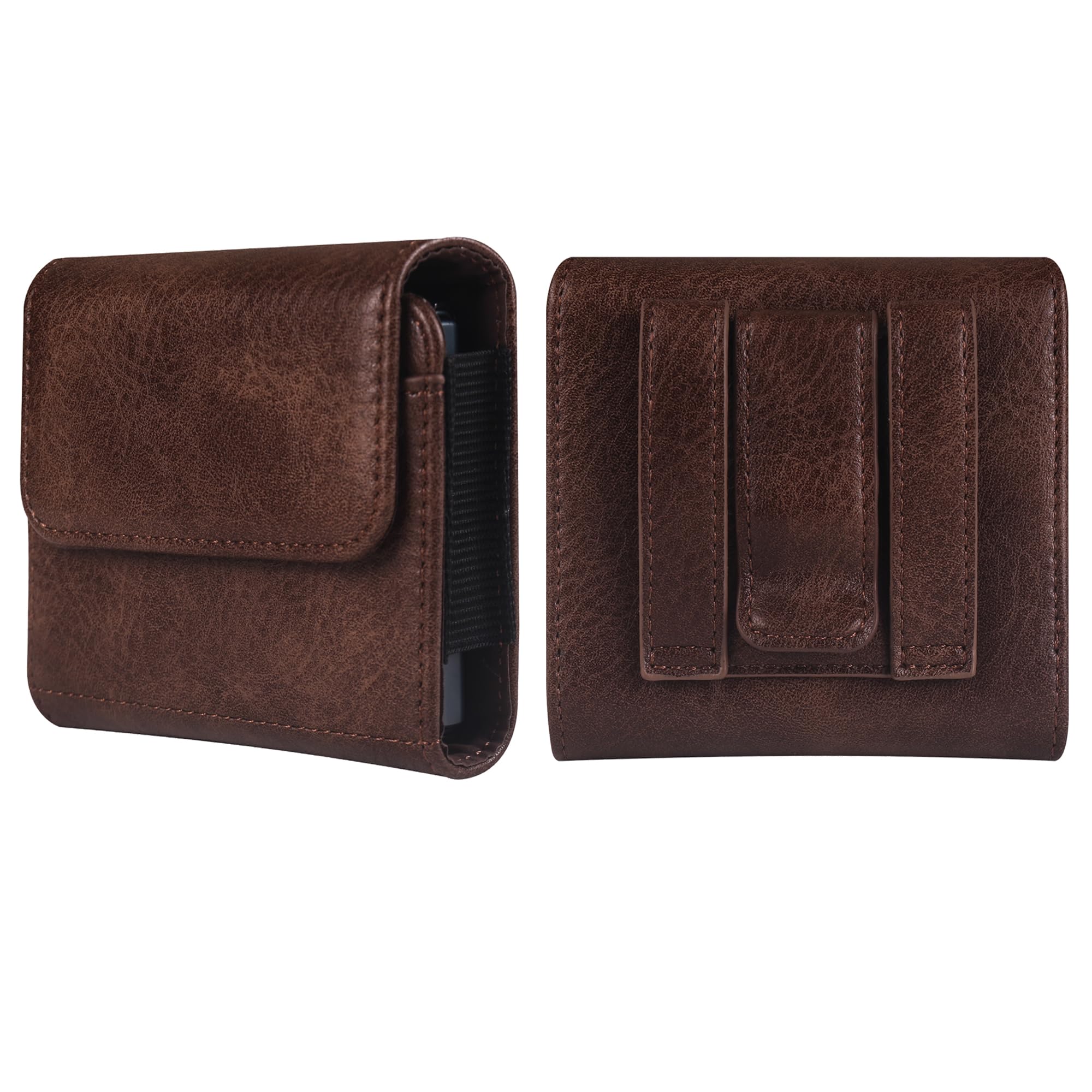 Mobile Phone Belt Holster Leather Compatible with Samsung Galaxy Z Flip 7 6 5 4 3 2 1 5G, Waist Bag Leather Compatible with Huawei Pura X/P50 Pocket/Pocket S, Moto RAZR 5G Pouch with Belt Clip Holder