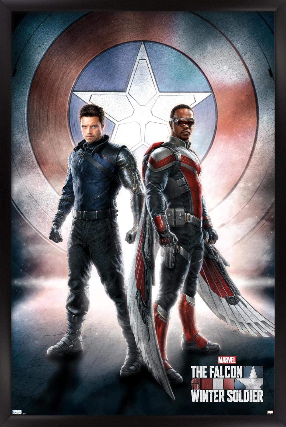 Trends International Marvel Television - Falcon and Winter Soldier - One Sheet Wall Poster, 22.375" x 34", Black Framed Version