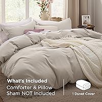 Vista 241 de Bedsure - Juego de ropa de cama de 2 piezas con 1 funda de edredón y 1 funda de almohada, extrasuave, prelavado, con cremallera, sin edredón