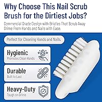 Vista 3 de Cepillo exfoliante para uñas SPARTA de grado comercial, cepillo resistente para manos y uñas con cerdas rígidas para jardineros, mecánicos