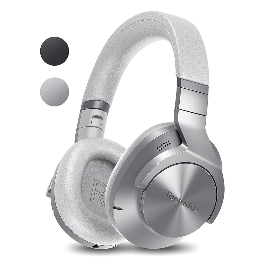 Immagine del prodotto Technics EAH-A800E-S Cuffie Wireless, Auricolari Bluetooth Multipoint Over Ear, con Cancellazione Rumore e Microfono, 50 ore di Riproduzione, Argento