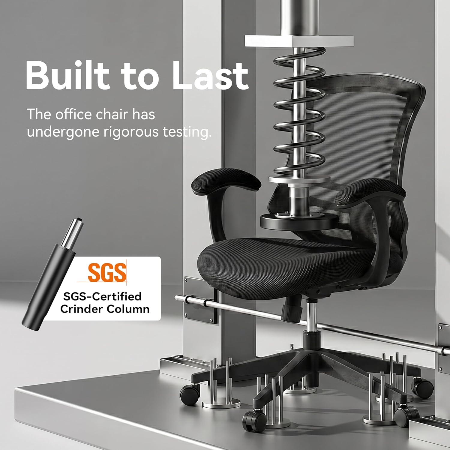HAMESS Ergonomic Office Mesh Computer Chair - Desk Chair with 3-Inch Thick Cushion, Integrated Lumbar Support, Adjustable Height, Heavy Duty 300lbs Capacity Task Chair for Home Office Work Study