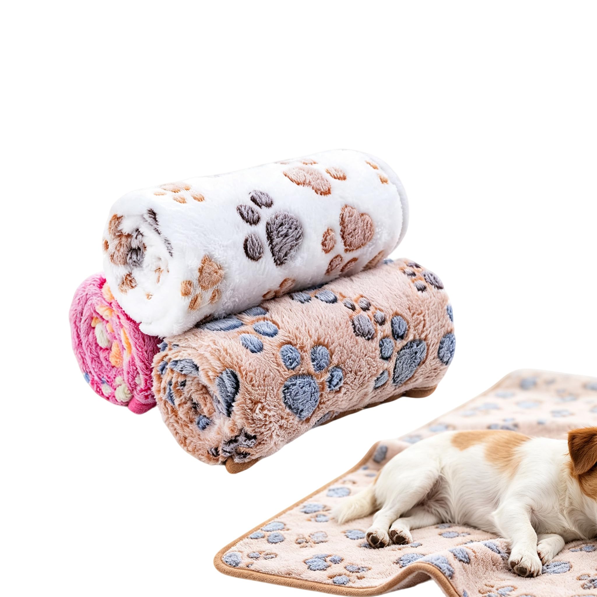 3 Pack Soft Pet Blankets, Washable Fleece Blanket for Dogs ancCats