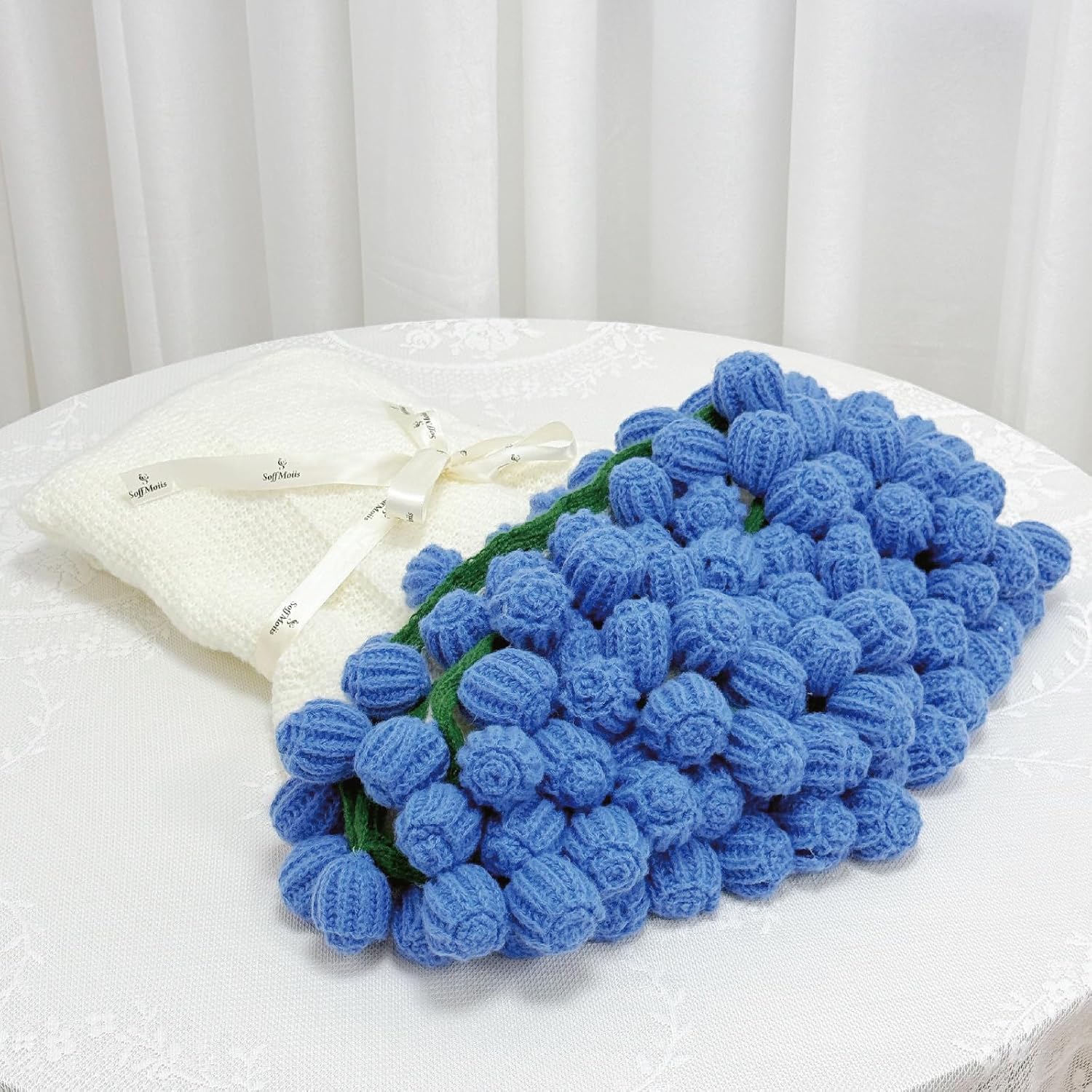 Blue Rose Flowers Bouquet Blanket, Tulip Flower Throw Blankets, Romantic Gifts for Mom, Sister, Friend for Birthday, Valentine, Mother's Day(59 Inch)