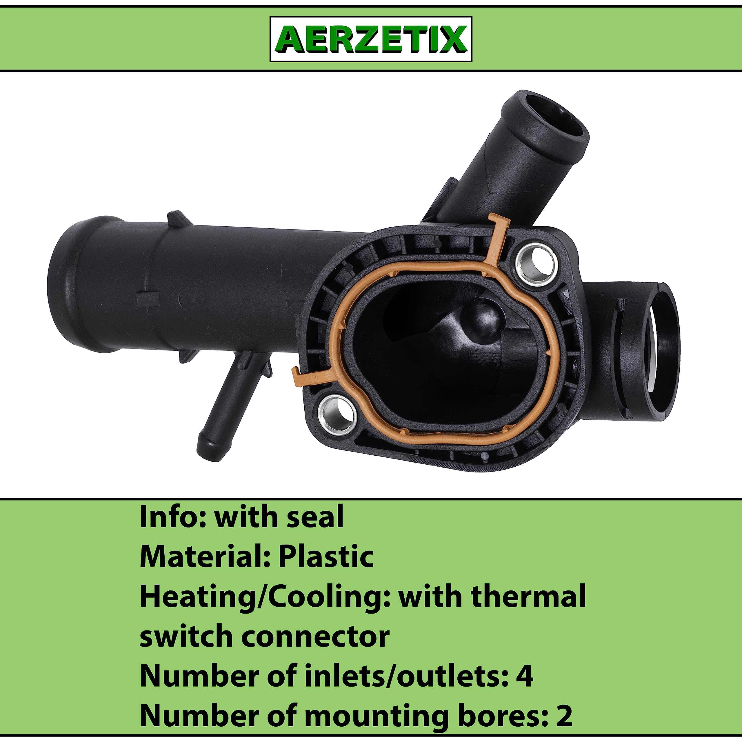 AERZETIX - C67186 - Kühlmittelflansch mit Dichtung und thermoschalteranschluss - kompatibel mit OE-nummern 03L 121 131B, 03L 121 131F