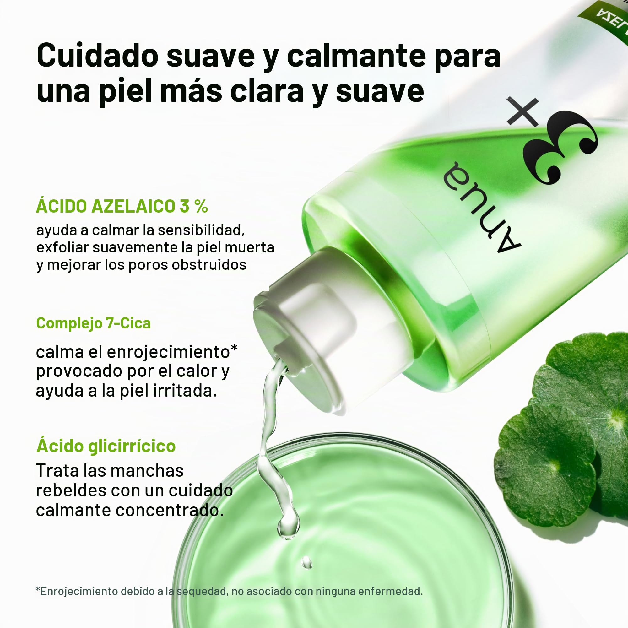 Anua Azelaic Acid 3 CICA Skin Clarifying Toner, Tónico Facial Calmante y Purificante, con Ácido Salicílico y Ácido Azelaico, Cuidado de la grasa y Imperfecciones, skincare coreano, 250 ml