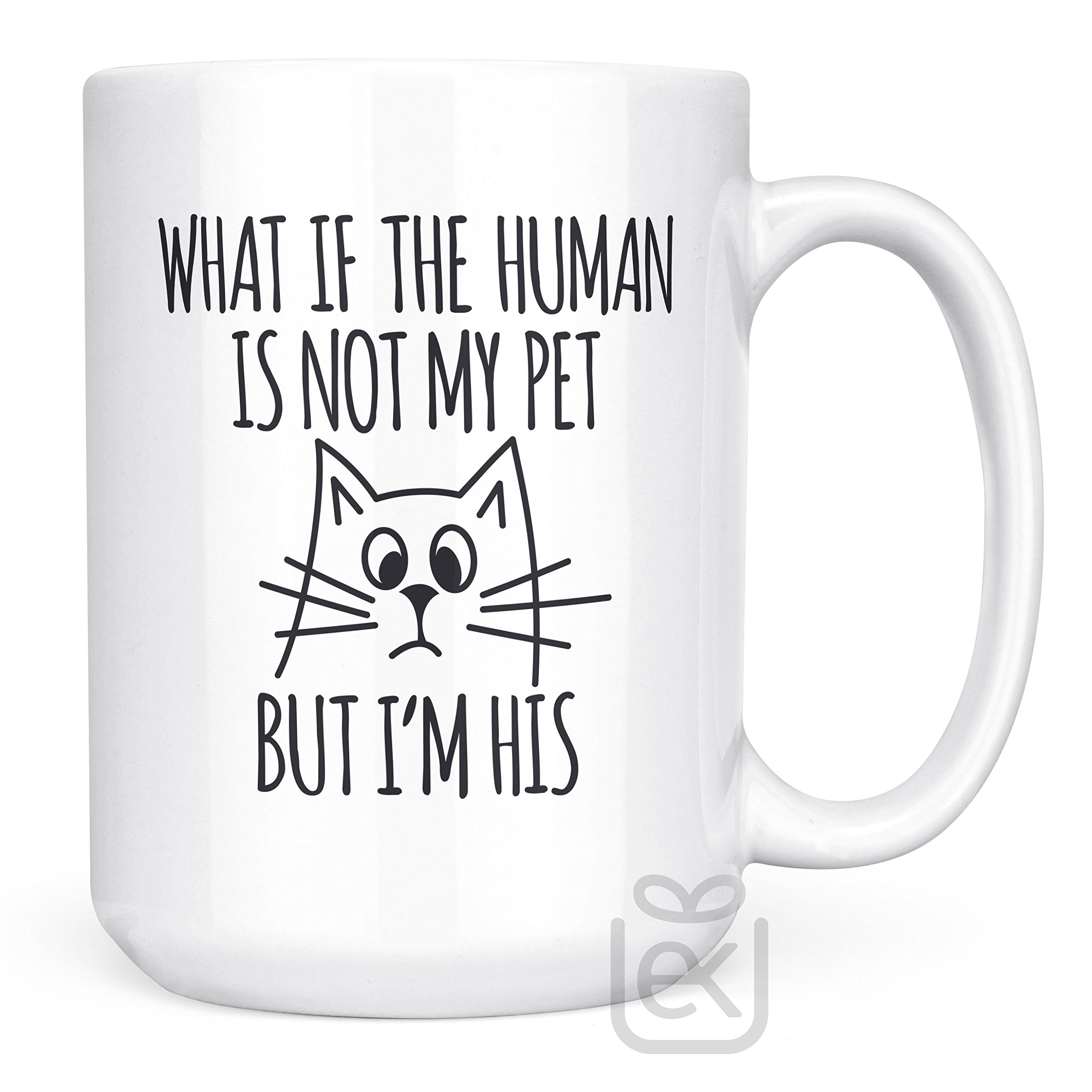 EKGifts Funny Cat Coffee Mugs - What if the Human is Not My Pet