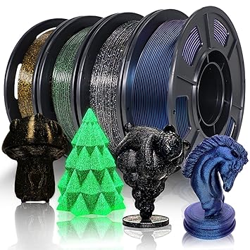 YOUSU 3D Printer Filament PLA Filament 1.75mm Multicolor PLA Filament 250g*4 Sample Pack.
