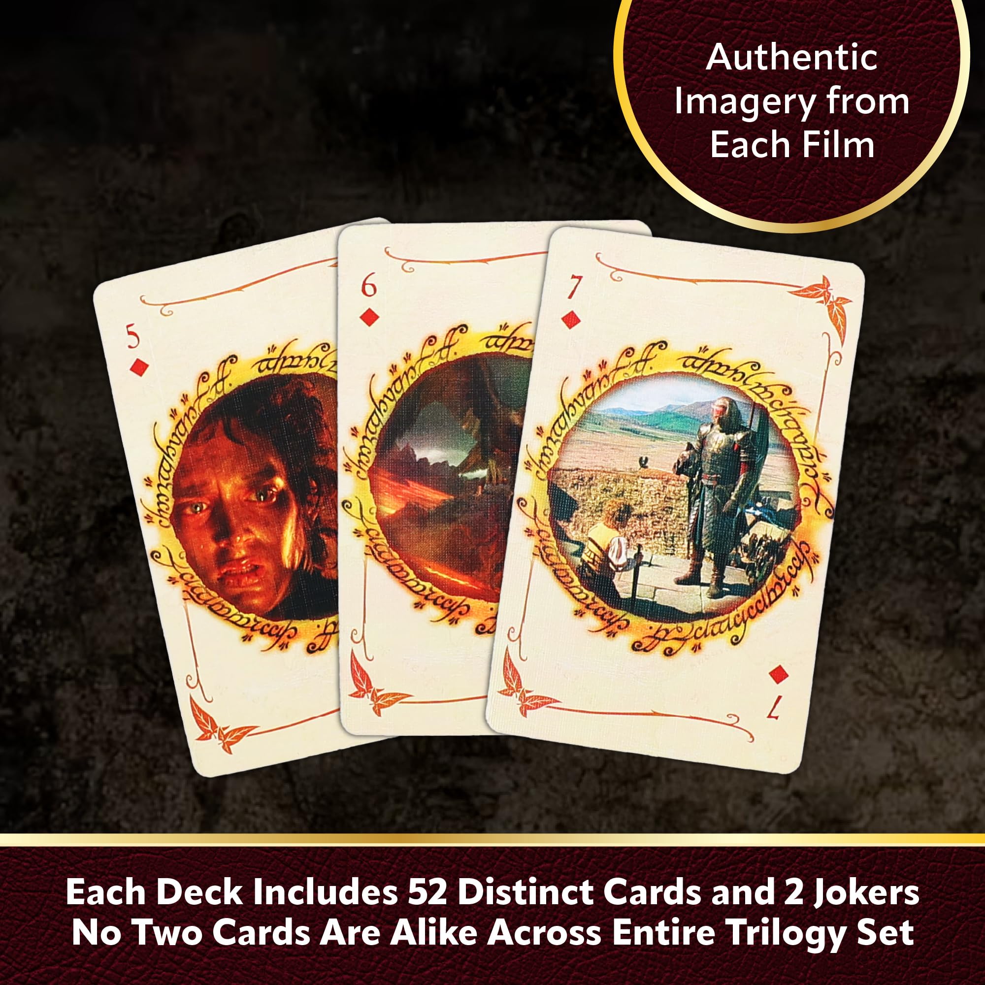 AQUARIUS Herr der Ringe Spielkarten Limited Edition Collector Set - 3 Deck Box Set Featuring Fellowship of The Ring, Two Towers & Return of The King