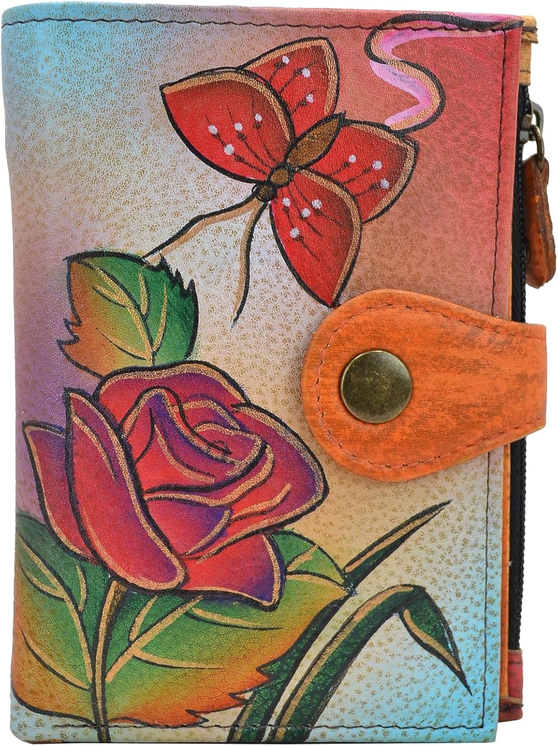 Anna by Anuschka Women's Hand Painted Genuine Leather Ladies Wallet