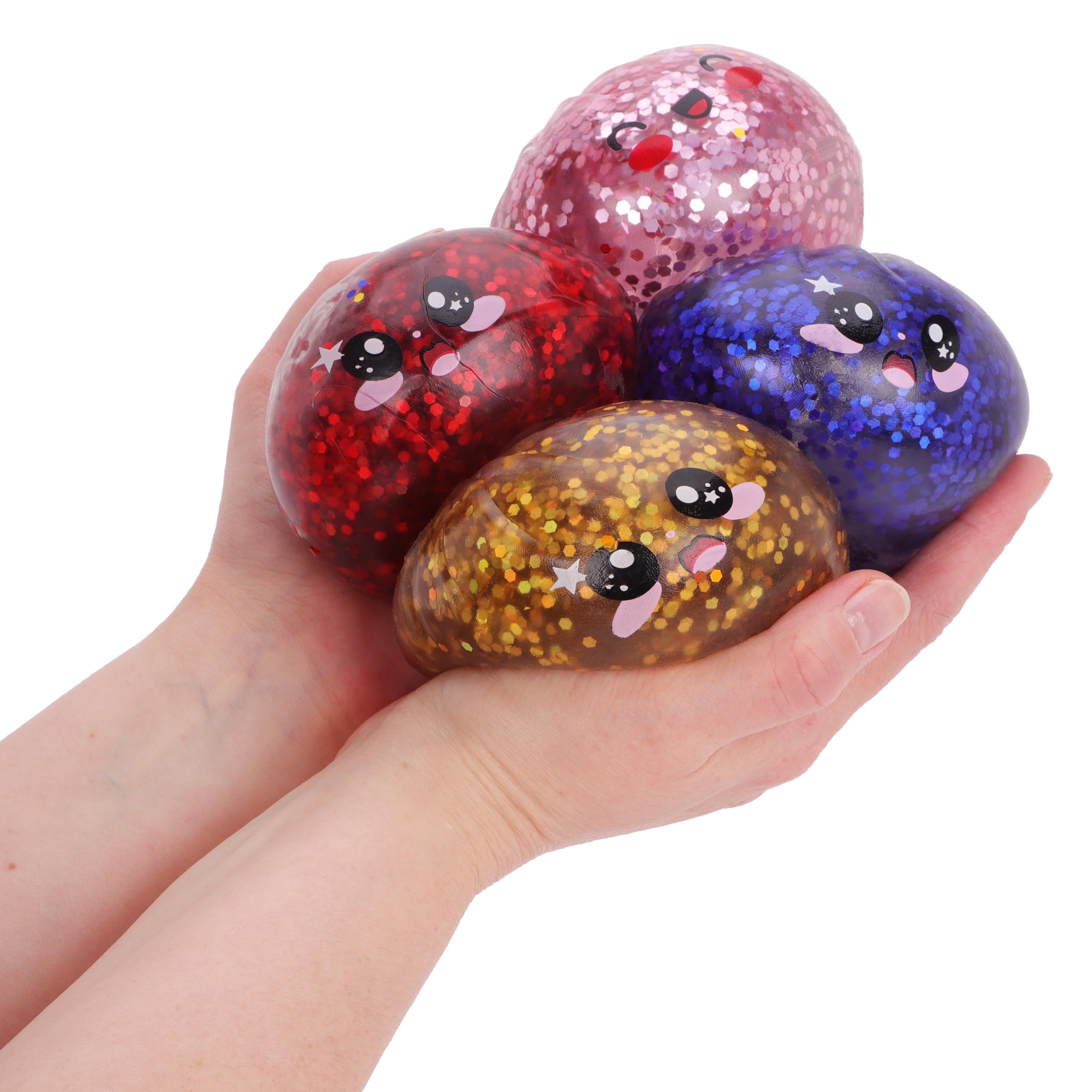 Toyland Mystery Glitter Squishy Bao Dumpling Giocattolo Sensoriale Antistress con Scatola di Plastica per la Vaporiera - Giocattolo da Spremere per Bambini - 1 Scelta Casuale - Età 3+