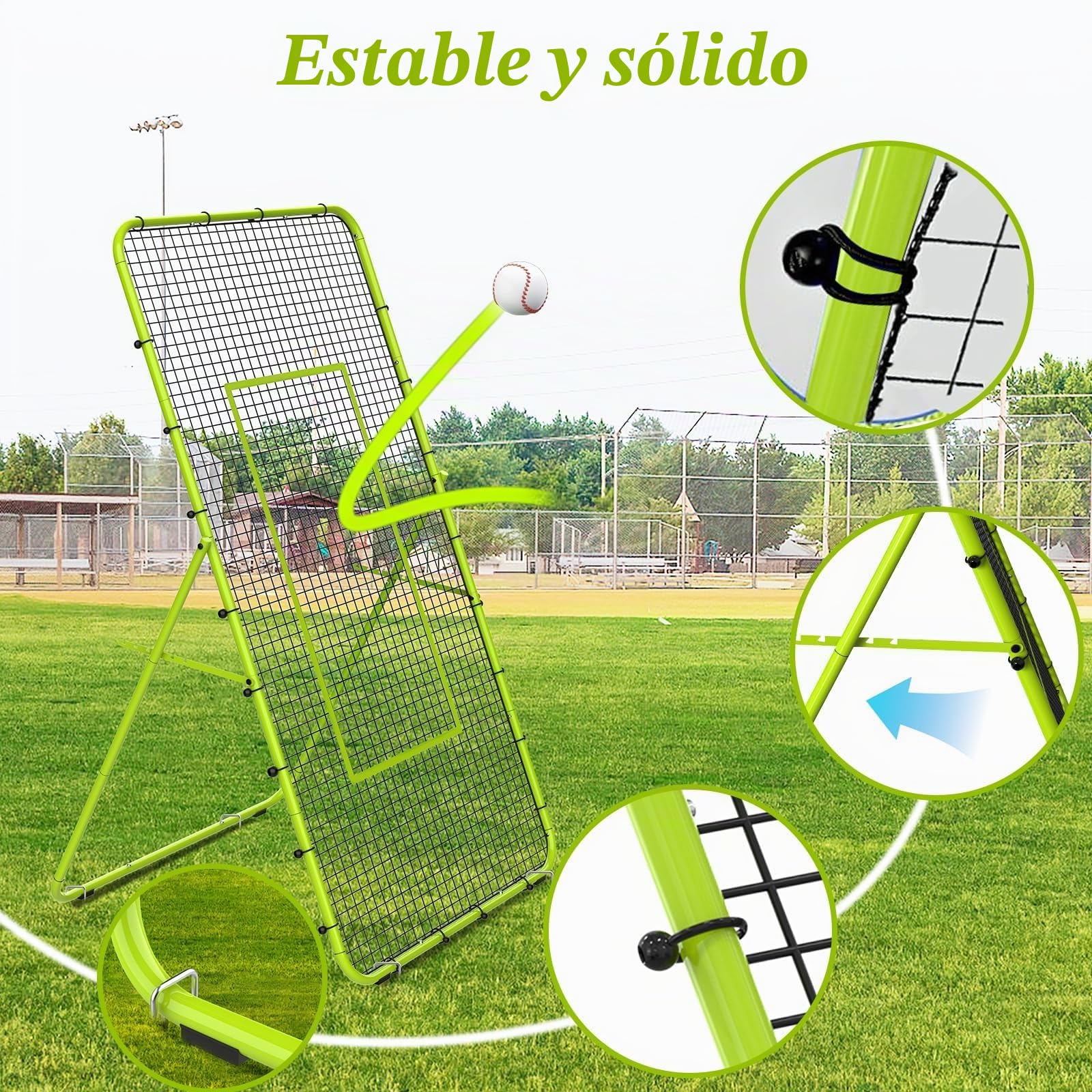 LIANTRAL Red de Voleibol Ajustable de 5 Ángulos, Fútbol Béisbol Rebounder Net, Equipo de Entrenamiento con Zona de Golpe