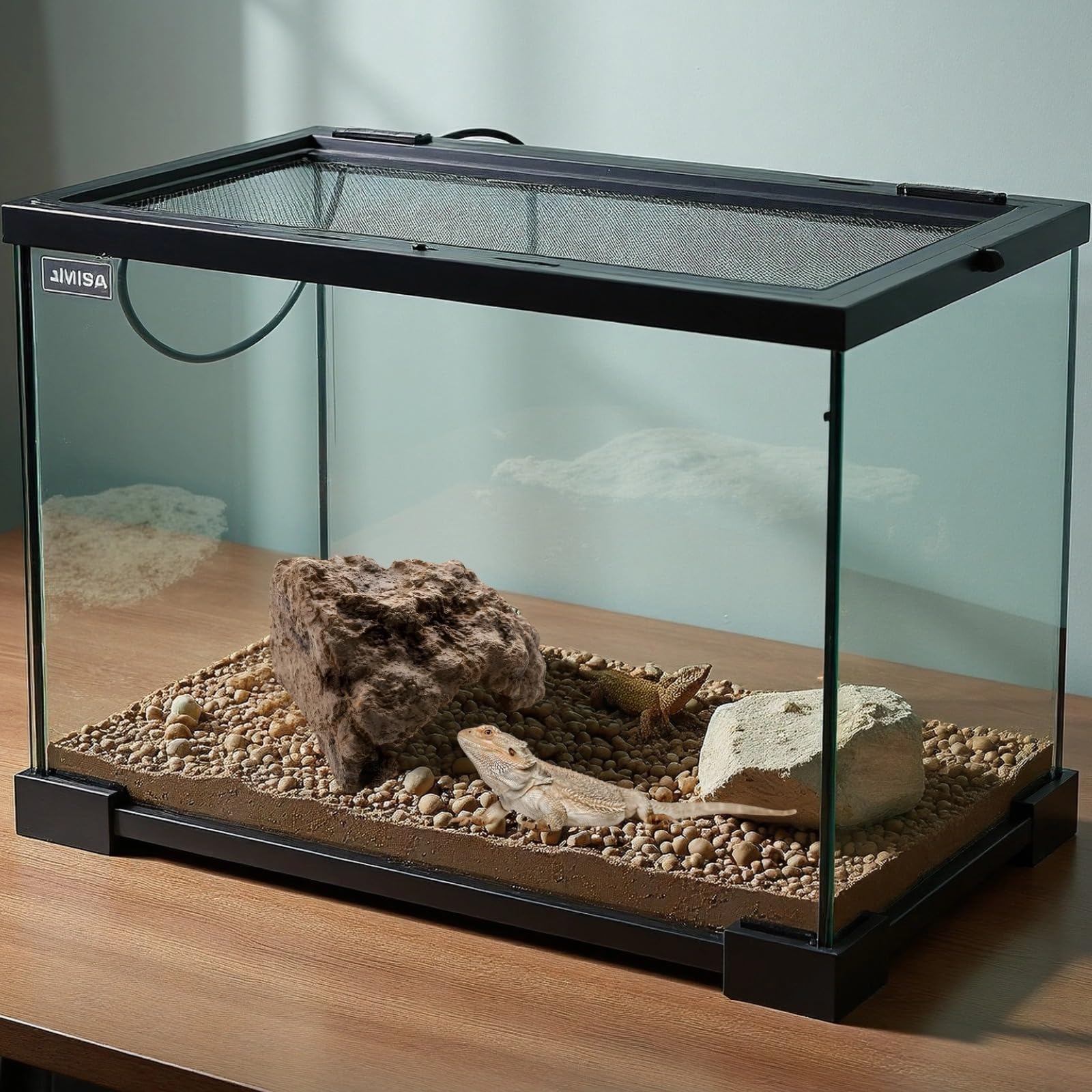 Nascondiglio per rettili M, grotta rocciosa in resina per terrario e acquario, decorazione habitat per barba, rifugio per anfibi e rettili, design naturale effetto pietra