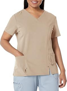 Dickies Xtreme Stretch Women Scrubs Top V-Neck 82851 | 75% Polyester, 21% Rayon, 4% Spandex Twill, Four-Way Stretch, Three Pockets, Wrinkle Resistant, Easy Care