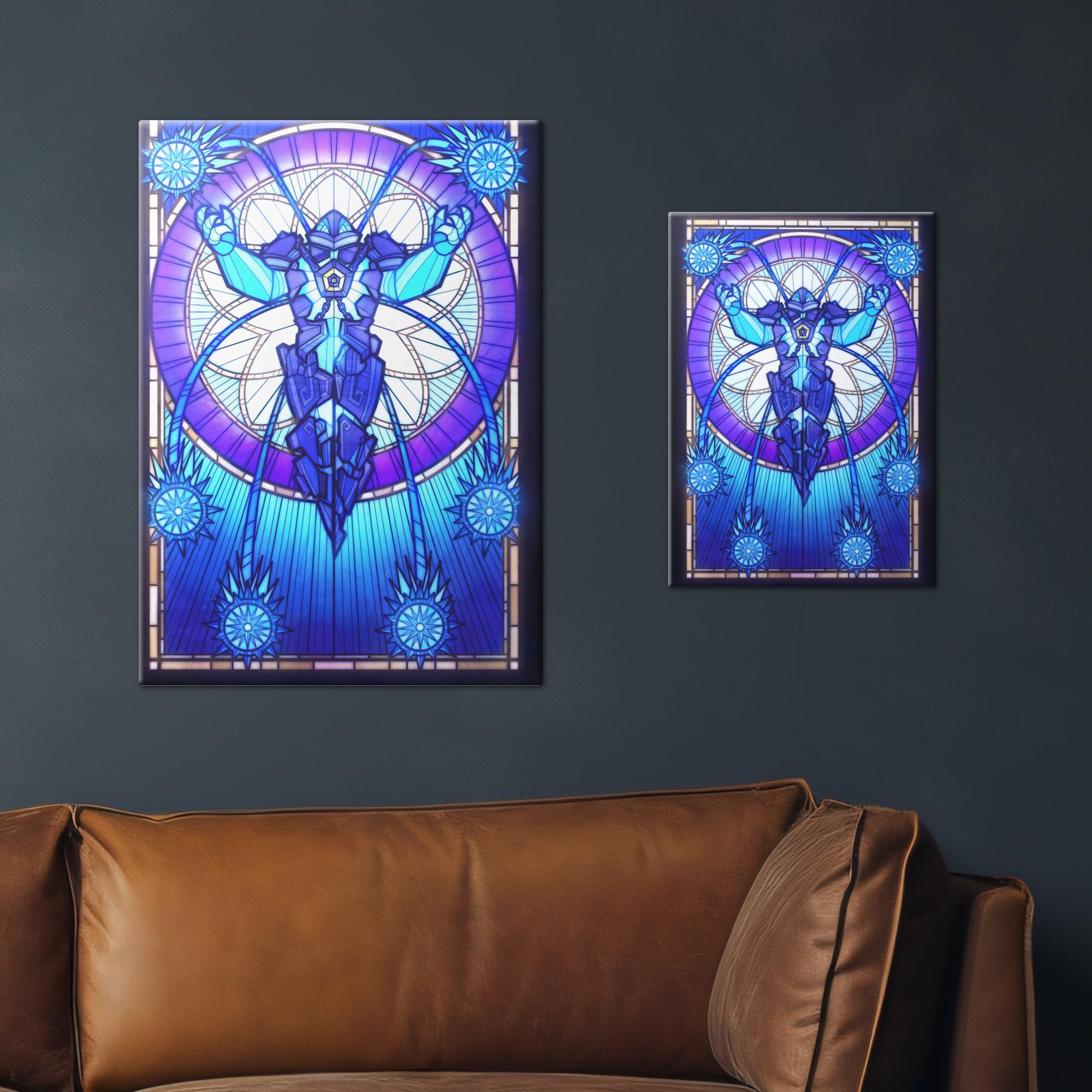 Displate Metall poster League of Legends Xerath - Stained Glass Größe M | Bild Plakate für Schlafzimmer Dekor, Geschenke. Magnetische Befestigung Wandposter, Wanddeko. Metall Wandkunst.