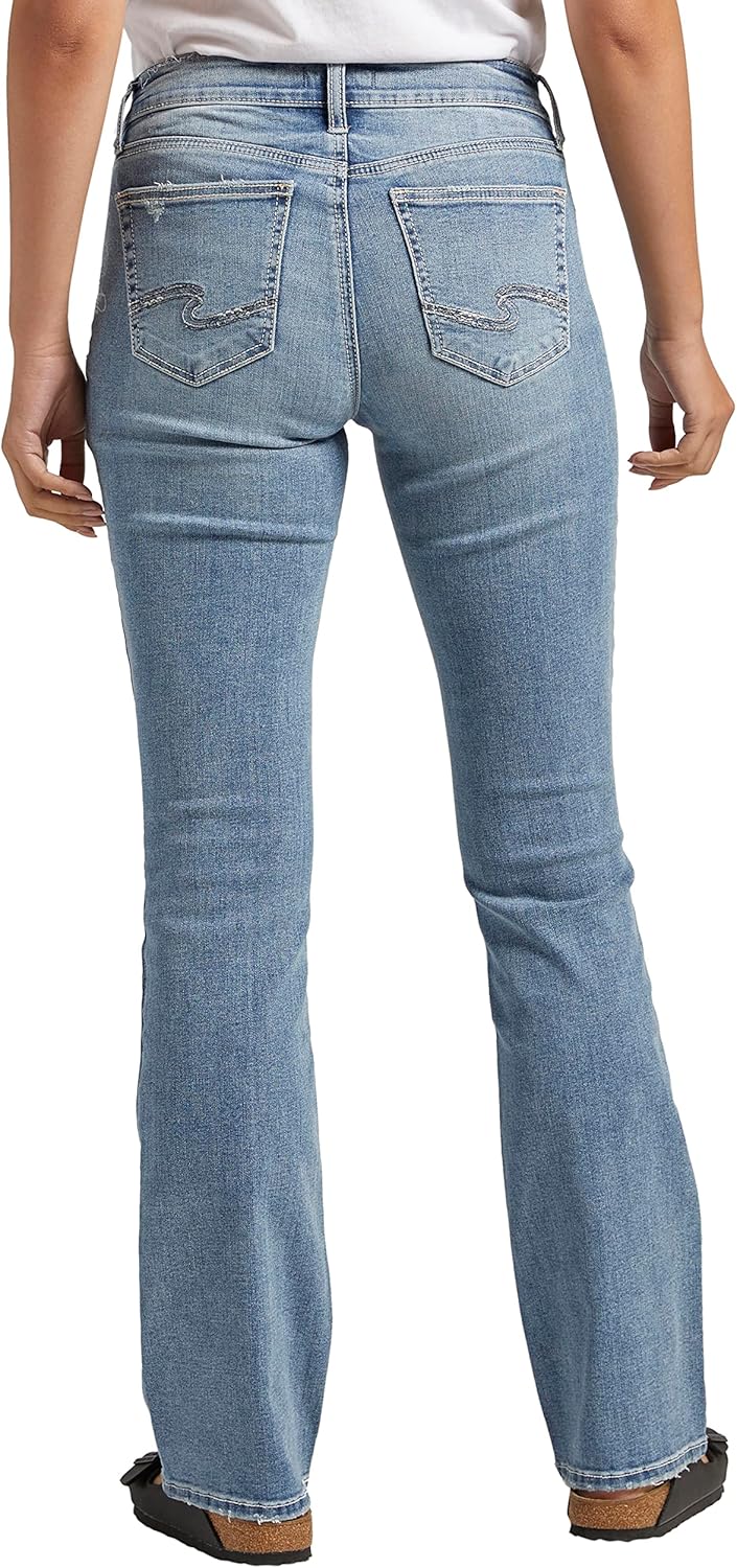 Silver Jeans Co. Women’s Elyse Mid Rise Comfort Fit Slim Bootcut Jeans