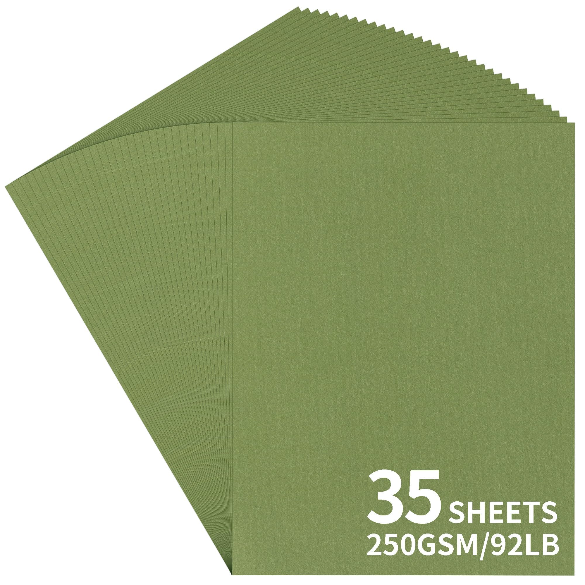 35 Sheets Bamboo Green Cardstock A4-250GSM/92LB Morandi Thick Card Paper for Cards Making, Crafts, Scrapbook, Christmas UAP30BG35 โ image 1