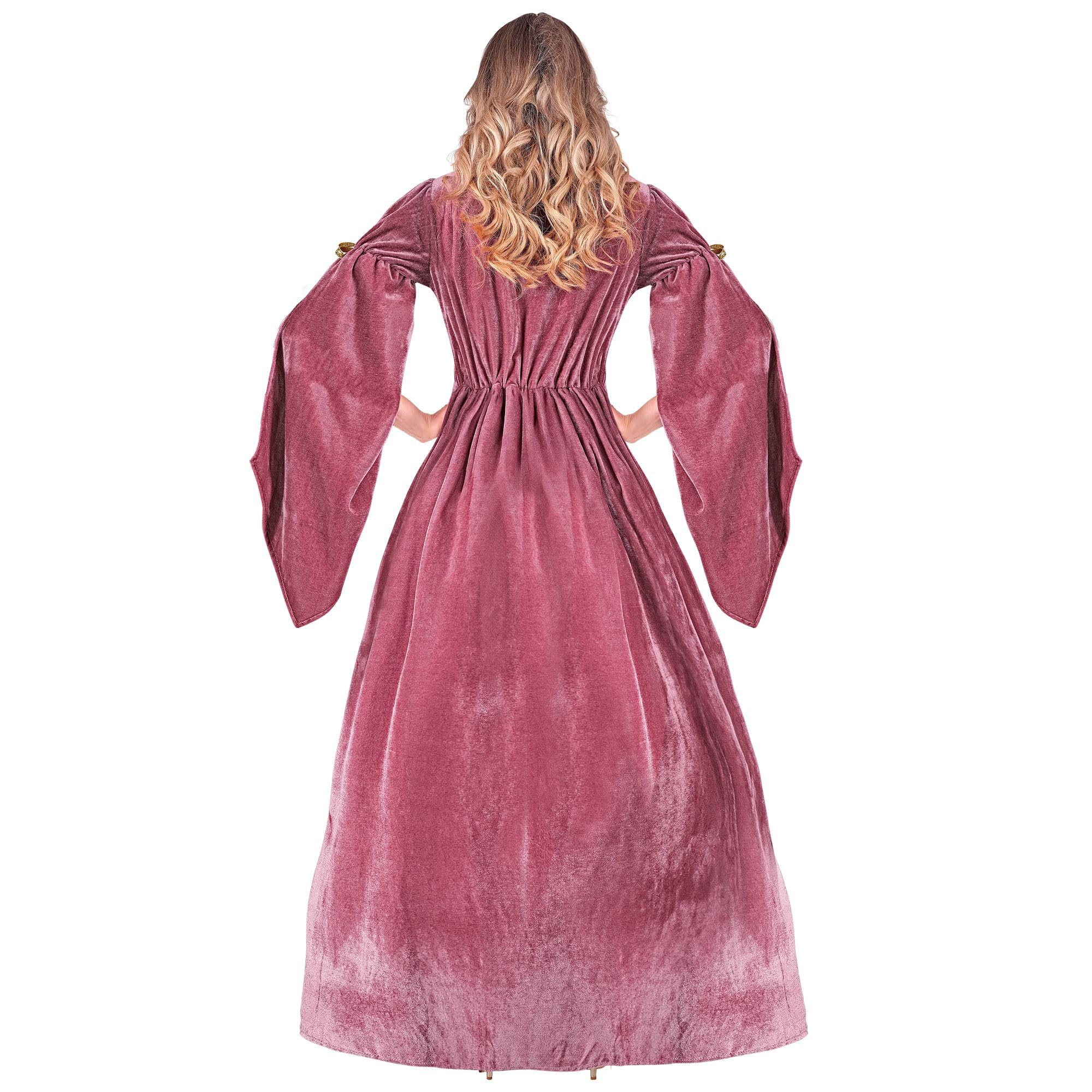 W WIDMANN MILANO Party Fashion - Kostüm Mittelalter Prinzessin | Kleid mit Unterrock und Krone, Königinnen-Look für Märchen, Mittelalter, Karneval, Mottoparty