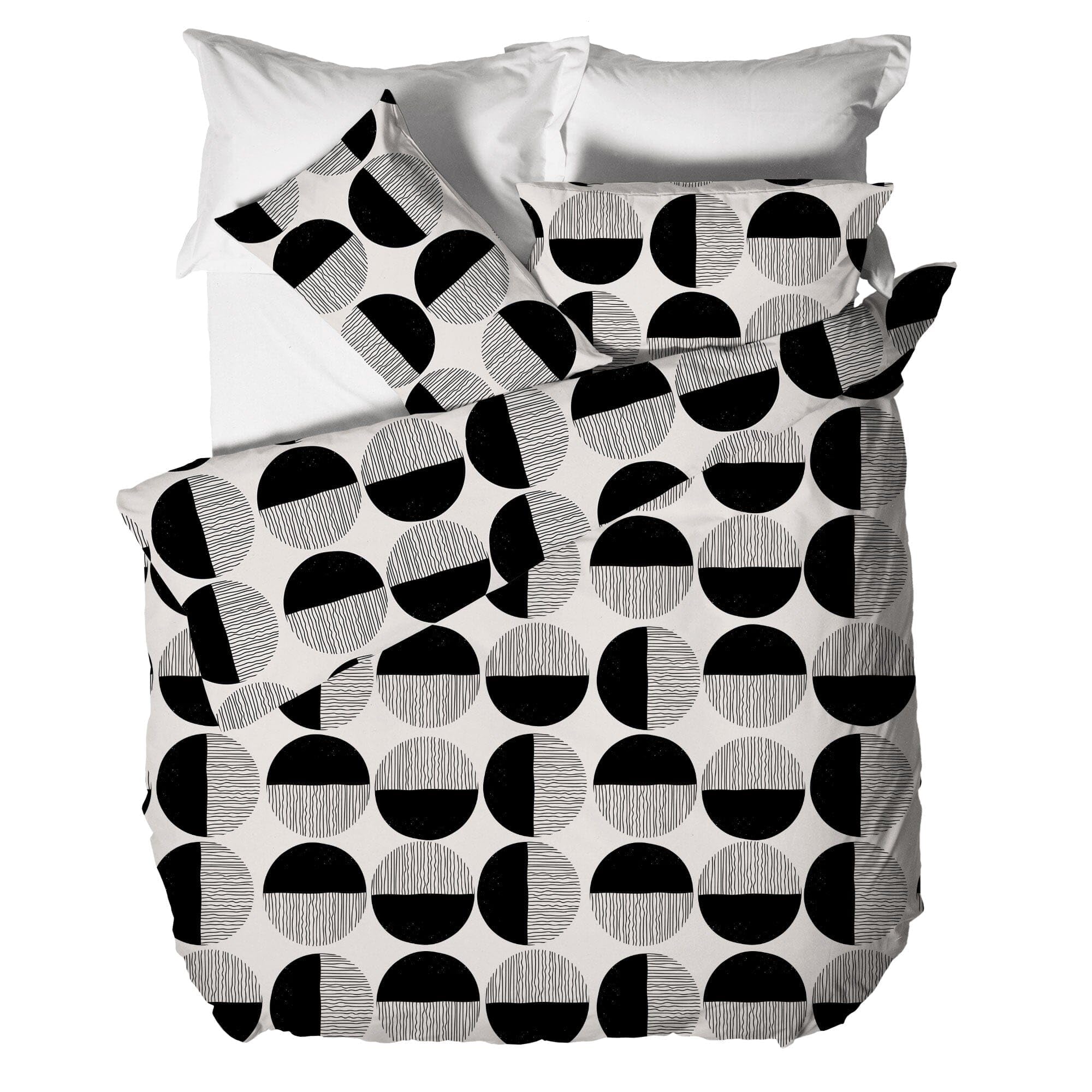 Mahome Set Copripiumino Matrimoniale Moderno 100% Cotone Morbido - Parure Sacco Piumino 250x240 + 2 Federe 52x82 (Bohl Black)