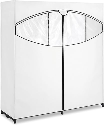 Whitmor Armario extra ancho 60 pulgadas funda blanca