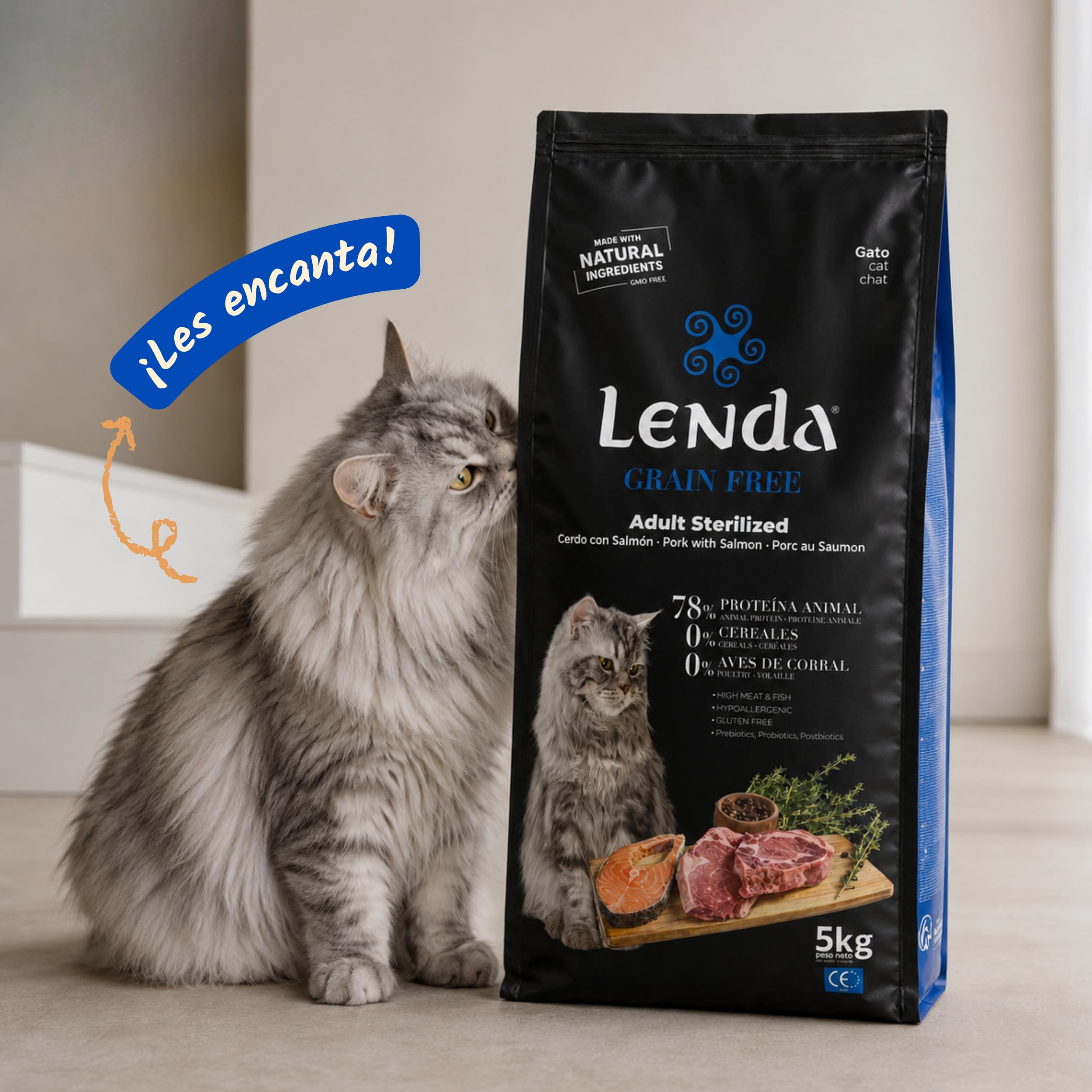 Lenda Grain Free Kot Sterilized 5 kg – Bezzbożowa karma sucha dla kotów wysterylizowanych – Hipoalergiczna – 1 szt.