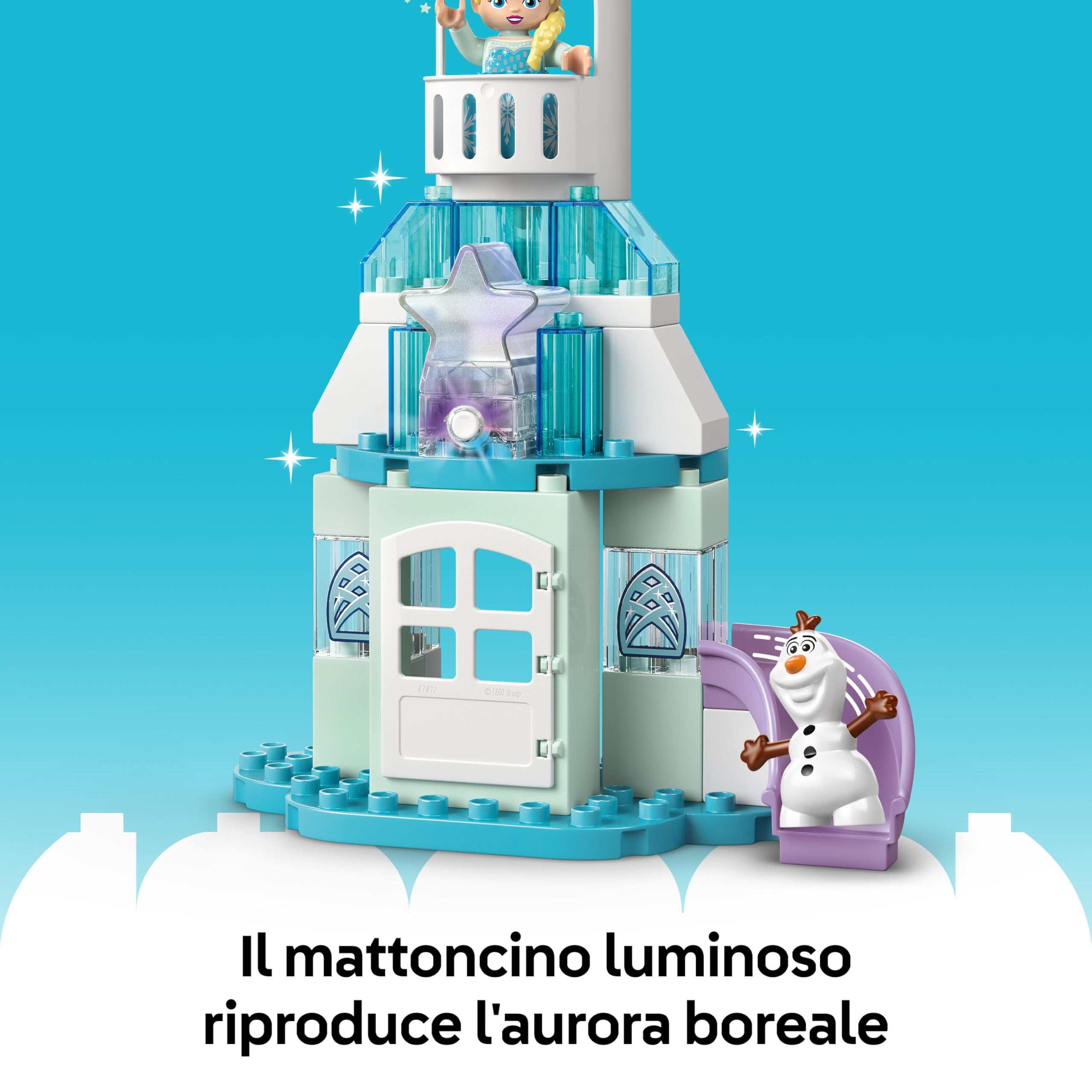 LEGO DUPLO │ Disney La Festa al Castello di Anna ed Elsa Frozen - Gioco Didattico da Costruire con 5 Personaggi tra cui Olaf e Baby Sven - Idea Regalo per Bambine e Bambini da 2 Anni in su - 10455