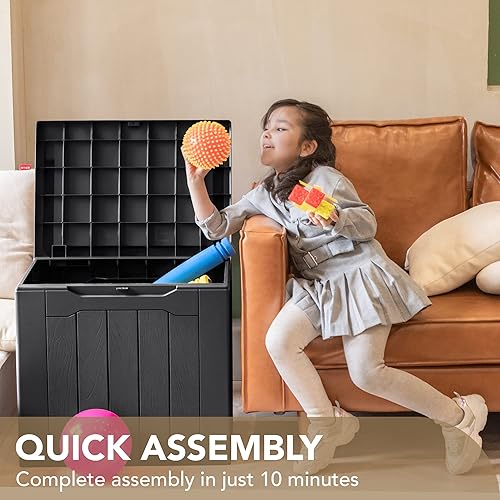 Miniatura 6 de Devoko Caja de resina de 30 galones para interiores y exteriores, caja de almacenamiento impermeable para patio, piscina, accesorios de