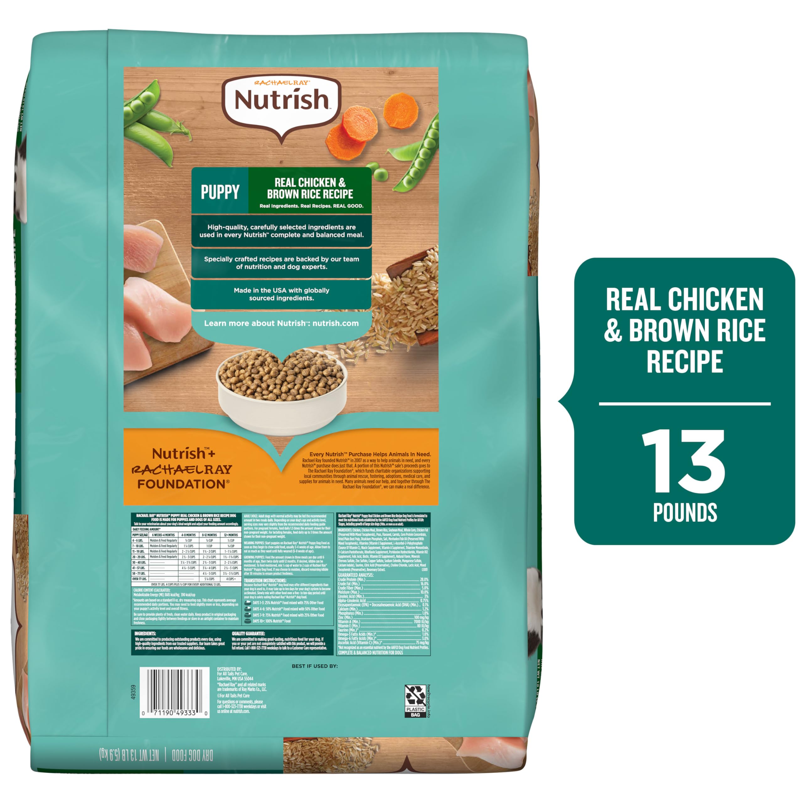 Nutrish Rachael Ray Dry Dog Food Puppy, Real Chicken & Brown Rice Recipe, 13 lb. Bag - 4