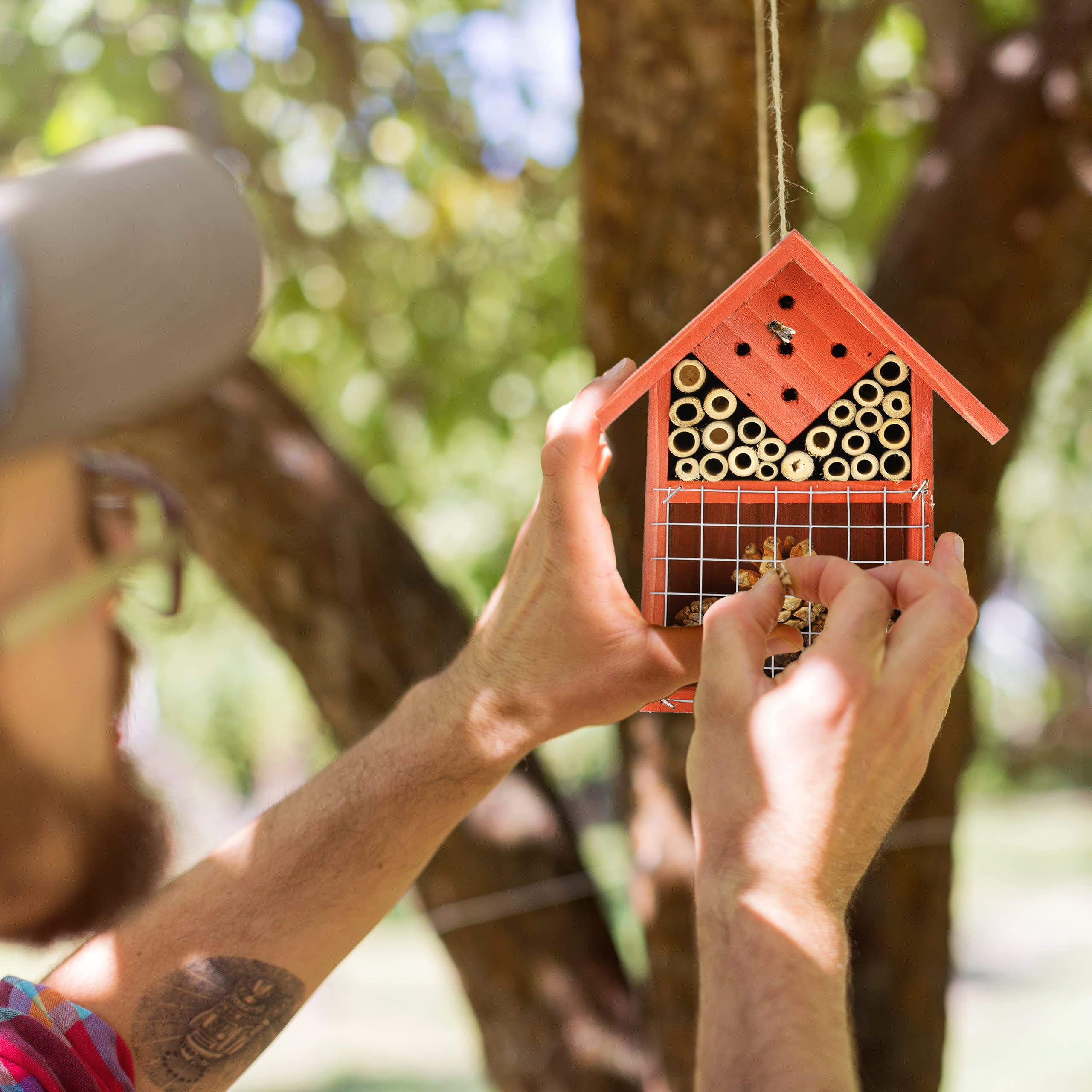 Casetta Per Insetti Relaxdays - Hotel In Legno Per Api E Vespe, 20x17x8,5 Cm - Foto 12