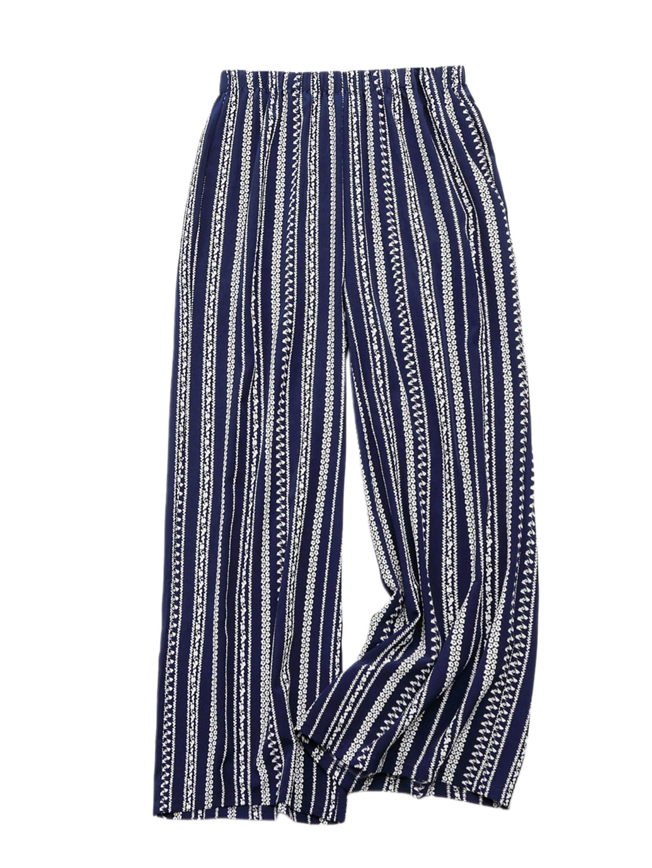 WDIRARA Womens Plus Size Boho Floral Print High Waist Palazzo Wide Leg Pants