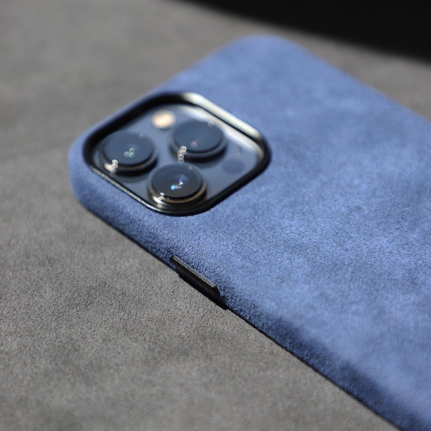 for Alcantara Full-Wrap Phone Case for iPhone 15 Series, Compatible with Mag-Safe Wireless Charging, Handmade Full-Wrap Italian Synthetic Suede Cover (for iPhone 15 Pro, Violet Bluel)