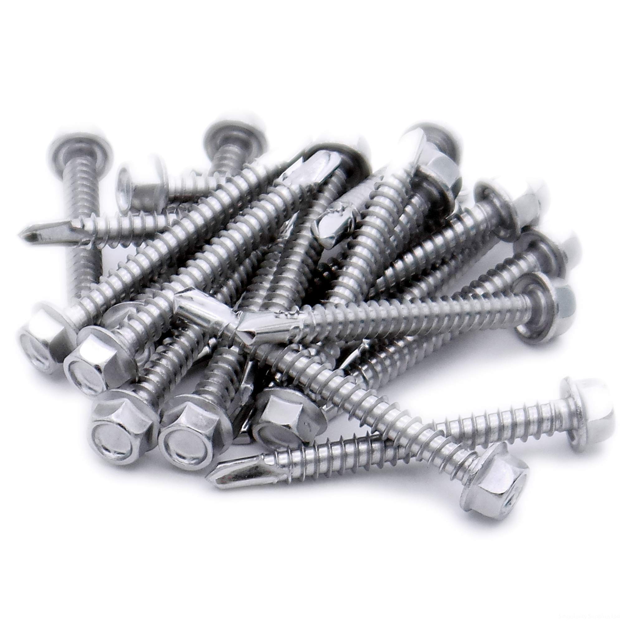 Singularity Supplies No.8 X 2 (4.2Mm X 50Mm) Hex Self-Drilling Screw (Flanged) - Stainless Steel (A2) (Pack Of 20)