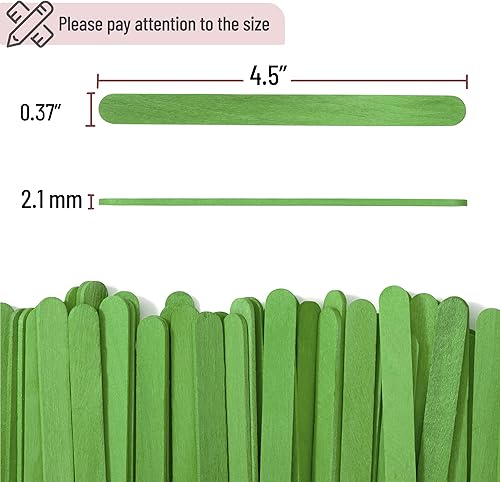 Vista 12 de Mr. Pen - Palitos de paletas de colores, palitos de madera de colores arcoíris para manualidades, paquete de 200, 4.5 pulgadas, suministros