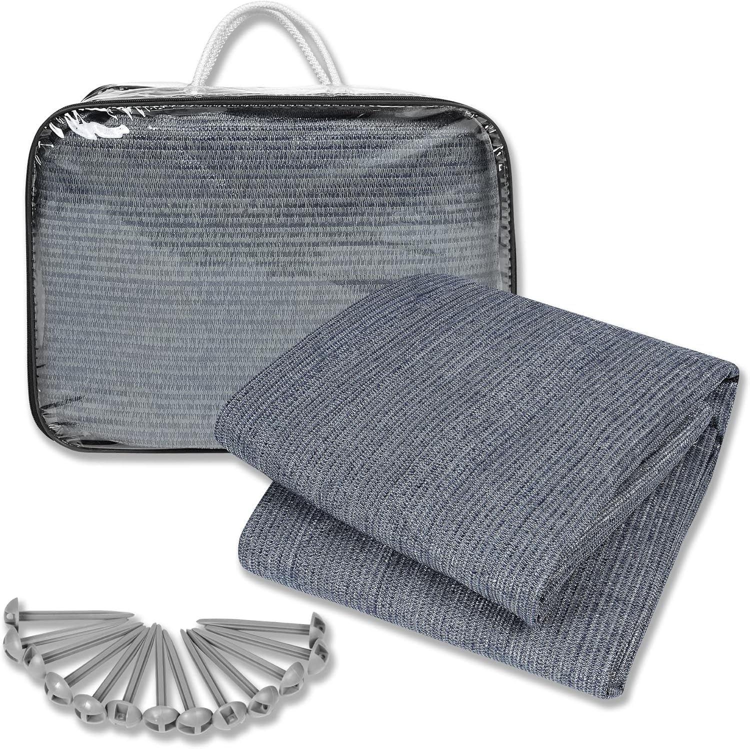 Froadp HDPE Alfombra de Tienda Camping al Aire Libre Antideslizante con Agujero de Aluminio y Bolsa de Transporte Lonas de Suelo de Campaña Carpa Lavable para Caravanas Veranda