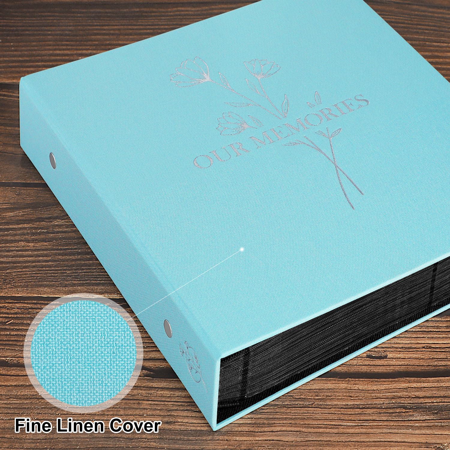 Lanpn Lino Album Fotografico 10x15 1000 Tasche, OUR MEMORIES Grande Biancheria Album Foto Portafoto Verticale Orizzontali Tascabile Tasca (Teal)