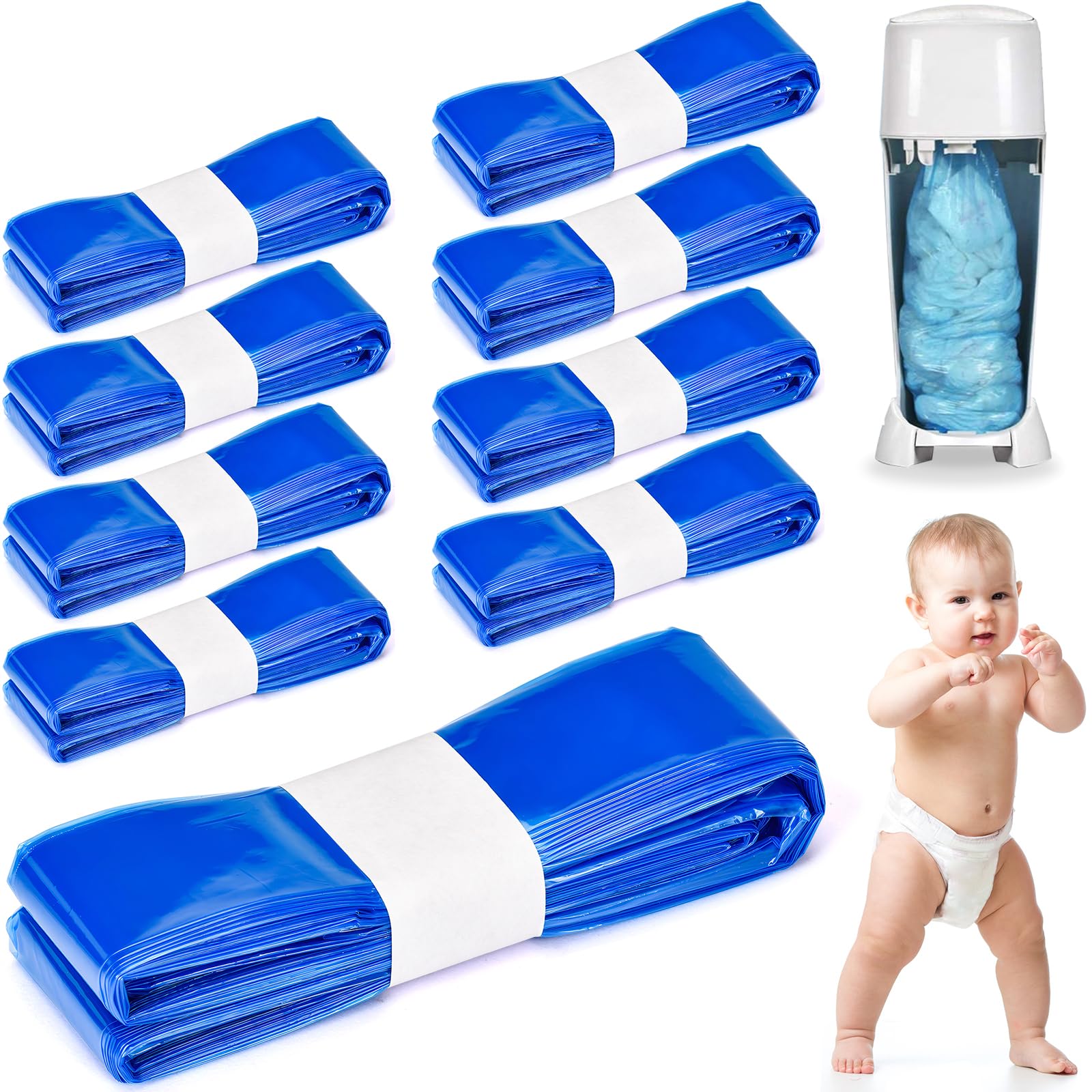 Gigmeta 9 Pezzi Ricarica Mangiapannolini, Pannolino Sacchetti di Ricarica Compatibile con AngelCare & Litter Locker & Tommee Tippee
