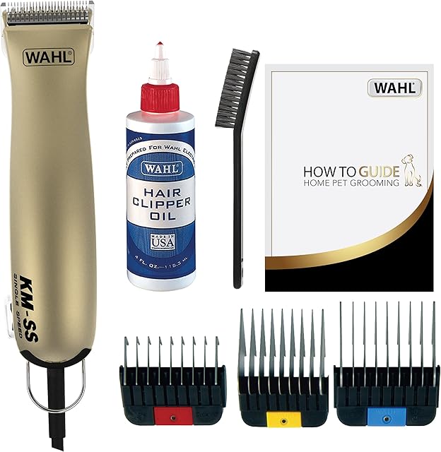 WAHL Dog Clippers, KMSS Premium Dog Grooming Kit, Full Coat Dog Grooming Clippers for All Coat Types, Low Noise, Corded Pet Clippers, Groom Pets At Home