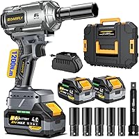 SOARFLY 1/2" Cordless Impact Wrench 900 Ft-lbs Brushless 21V High Torque Gun with 2x 4.0Ah Batteries for Trucks Cars Heavy Duty