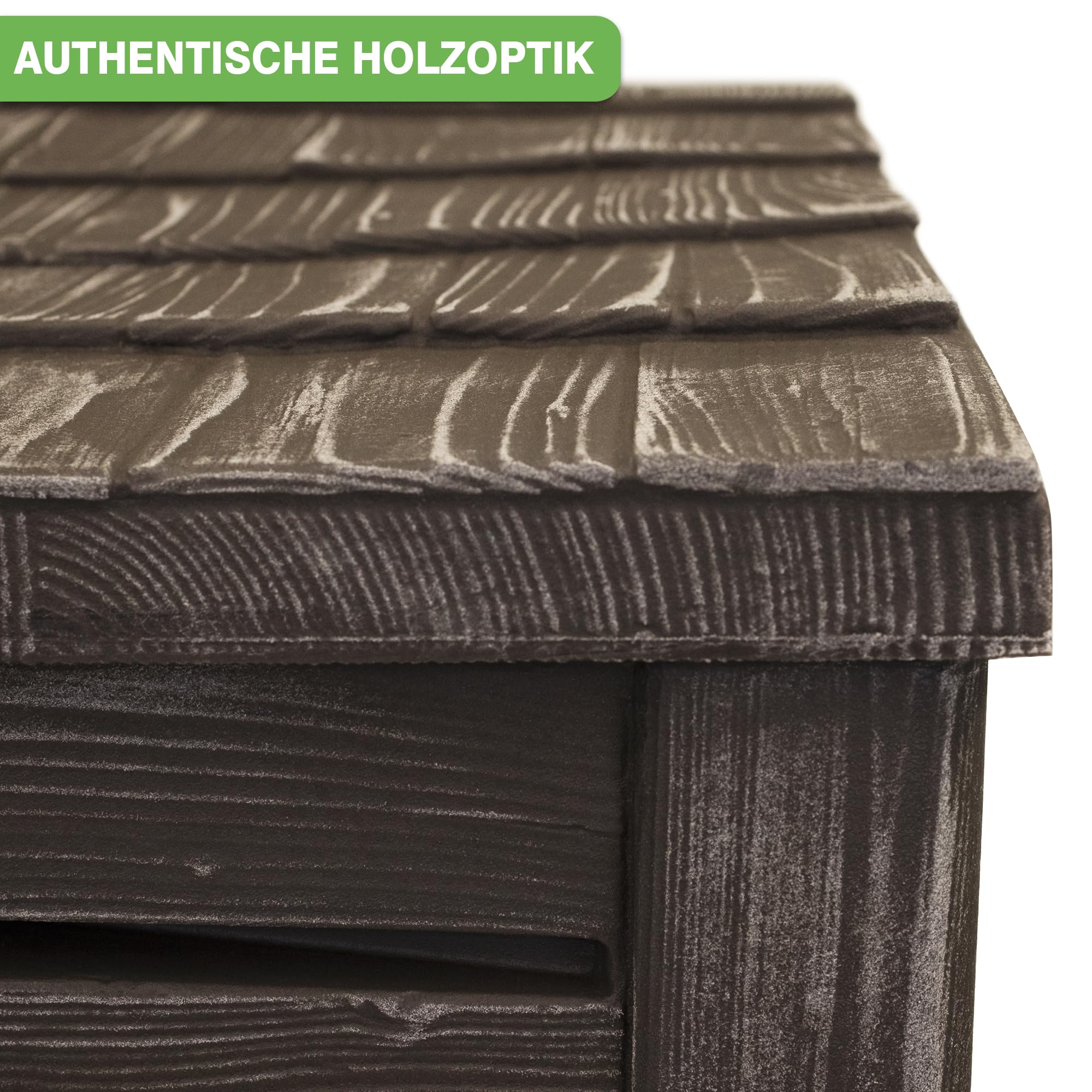 YourCasa Regentonne 230 Liter [Slimline Nordic] Eckig und Schmal in Holzoptik mit Metallgewinde - Regenfass Frostsicher aus Kunststoff - Regenwassertonne - Regenwassertank Garten Holzfass Zisterne